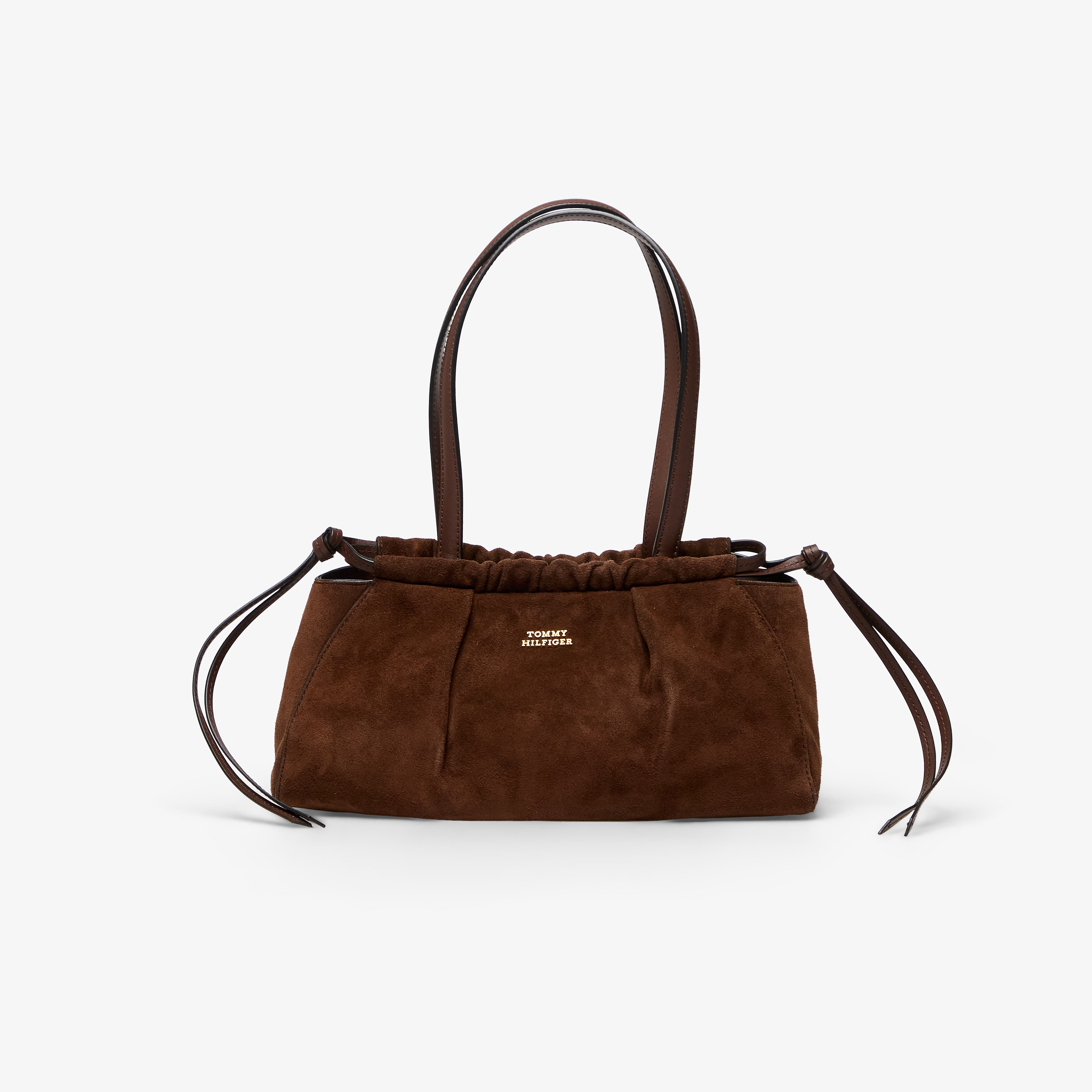 Tommy Hilfiger Soft Leather Shoulder Bag Suede Fondant Brown Universal