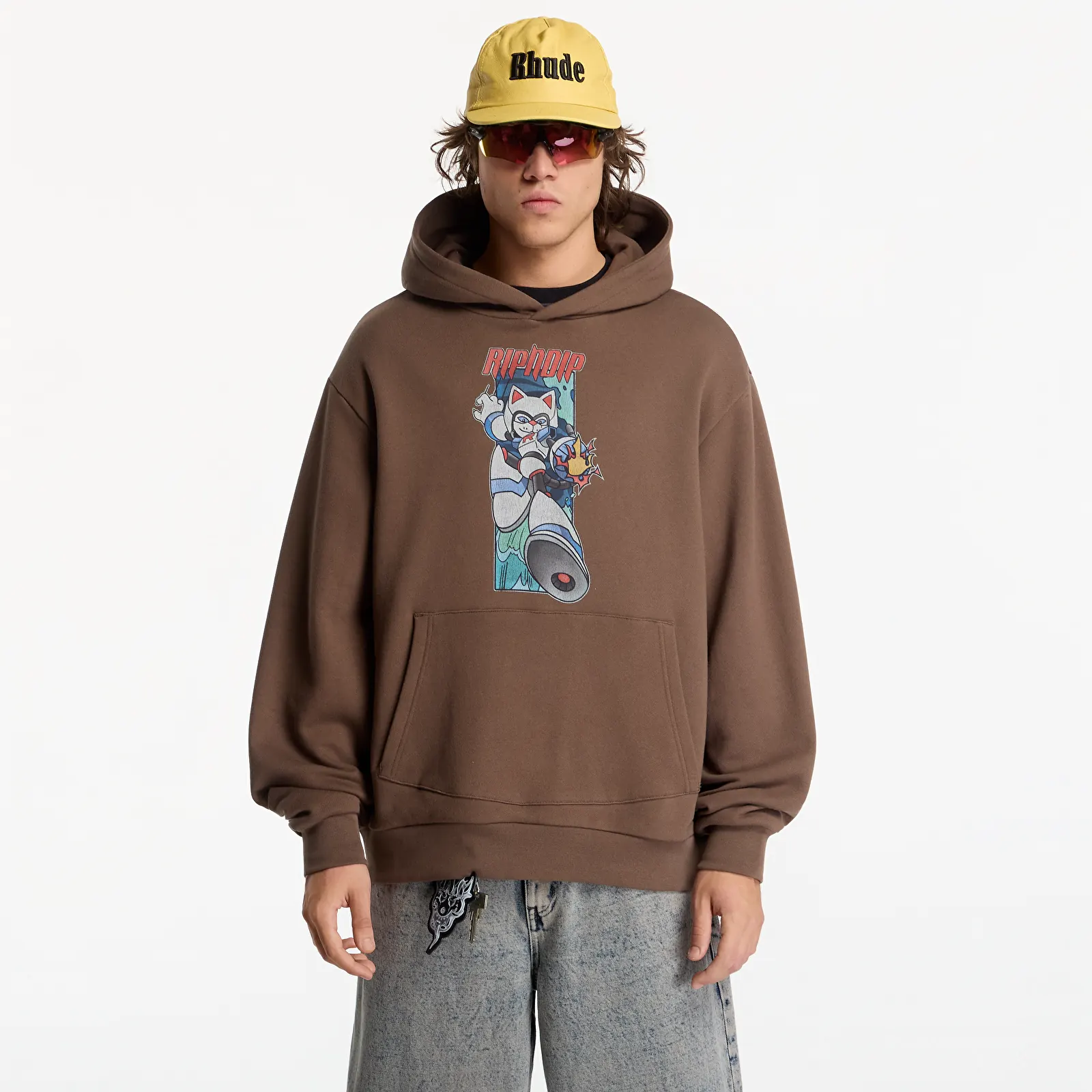Men's sweatshirts RIPNDIP Rokkunerm Hoodie Dusty Brown