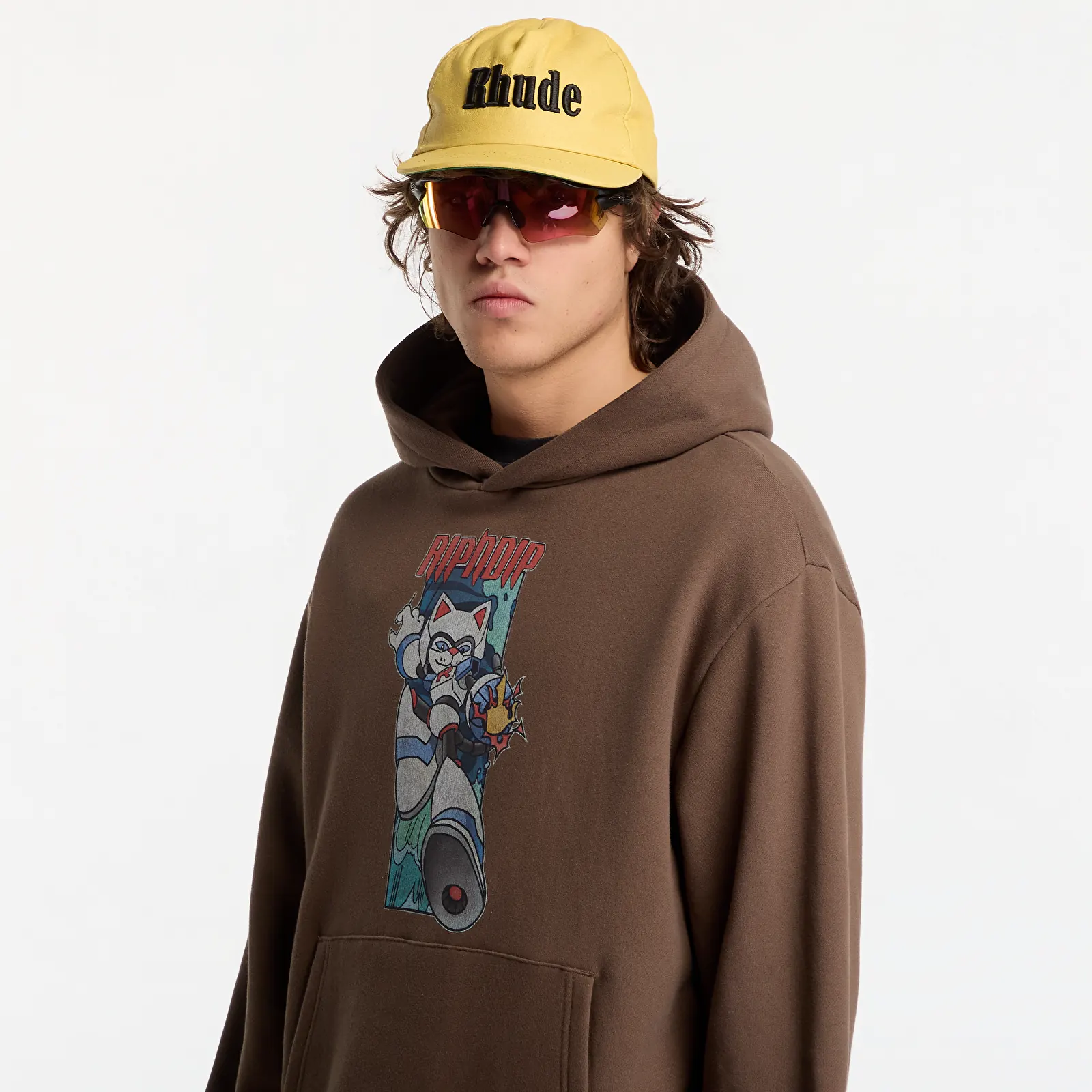 Men's sweatshirts RIPNDIP Rokkunerm Hoodie Dusty Brown
