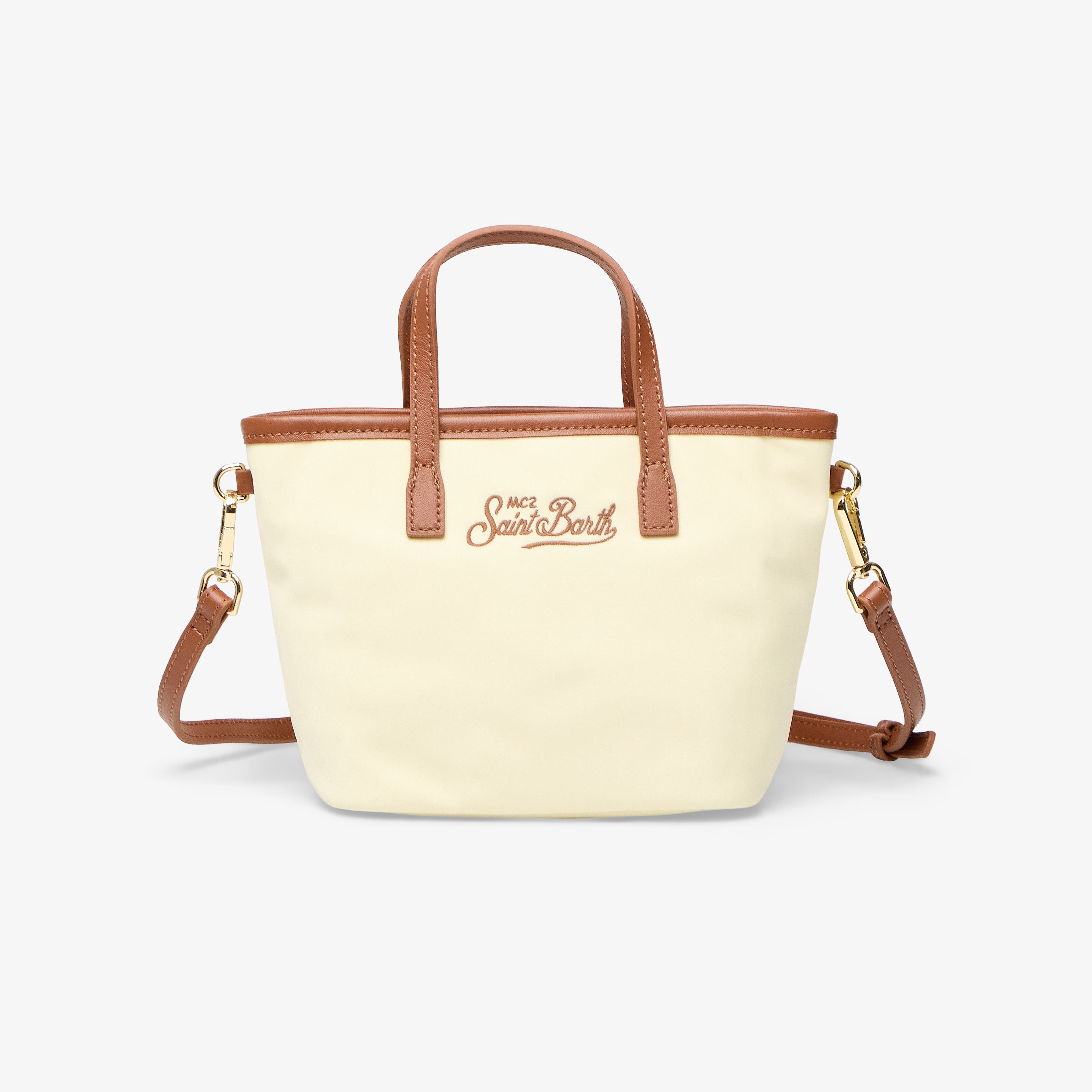 MC2 Saint Barth City Bag Mini Nylon Off White/ Brown Universal