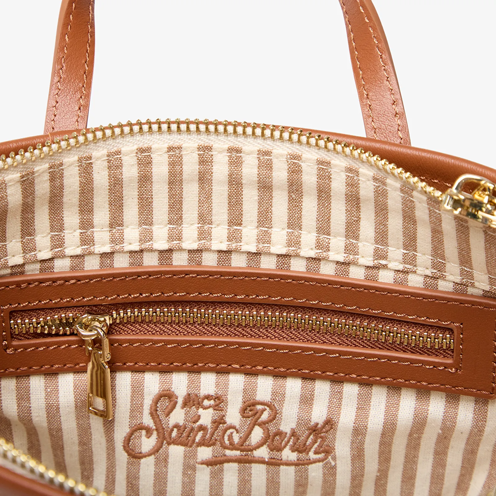 Torbice MC2 Saint Barth City Bag Mini Nylon Off White/ Brown