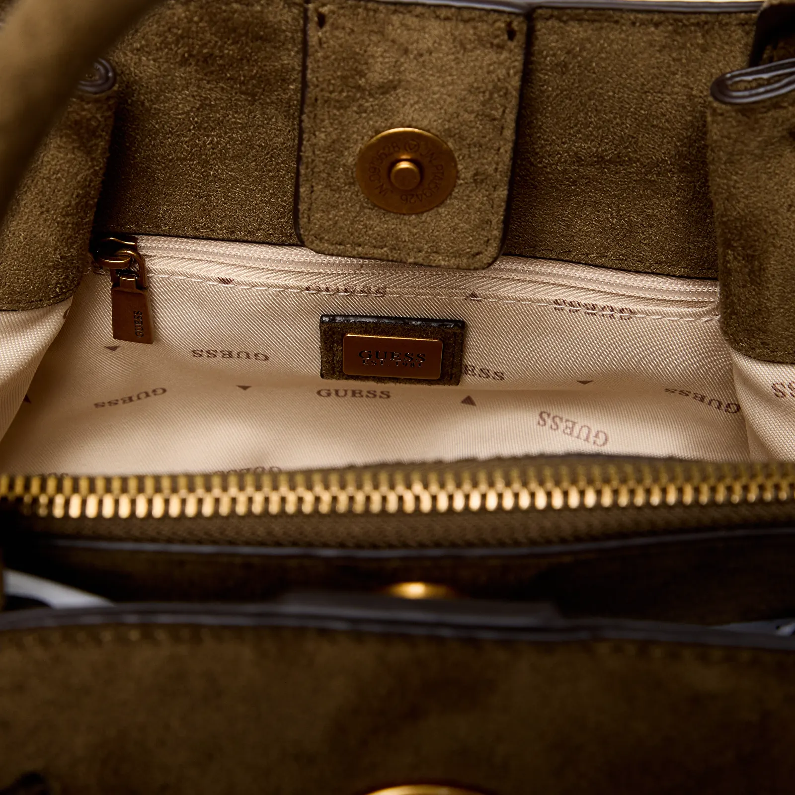 Handbags Guess Allegra Girlfriend Satchel Olive