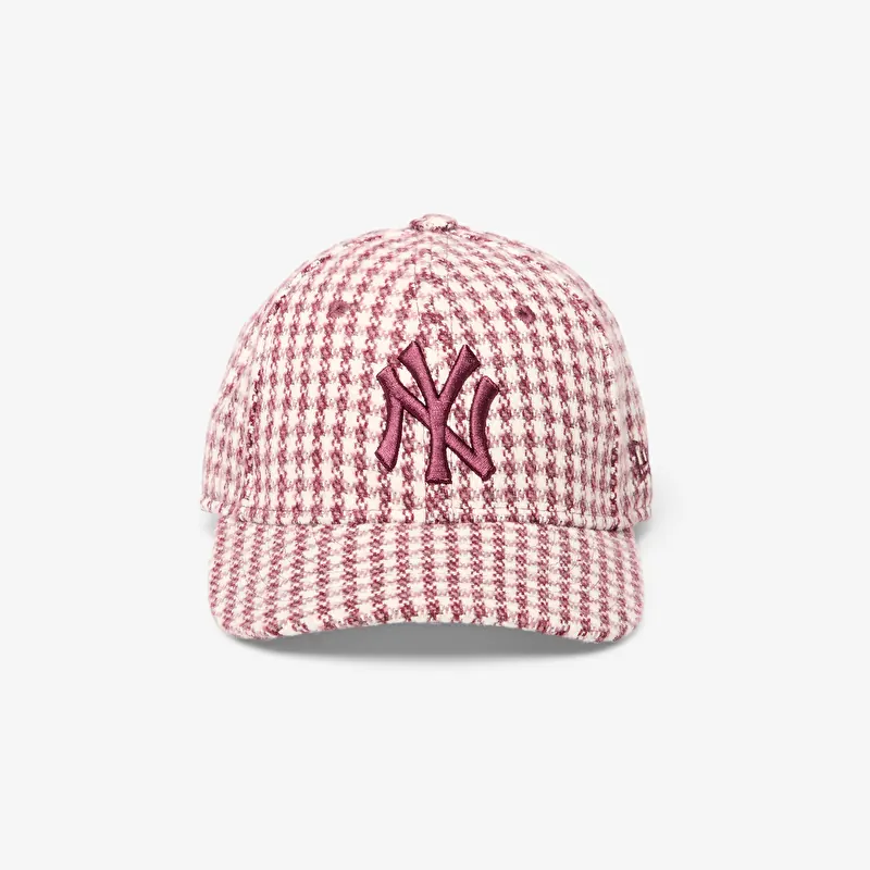 Čiapka New Era 9FORTY M-Crown MLB Houndstooth New York Yankees Dark Red/ Beige