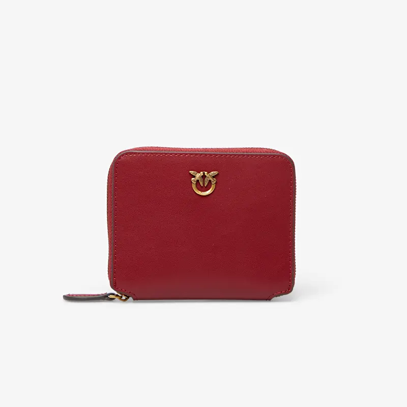 Portefeuille Pinko Taylor Zip Around Vitello Seta Red