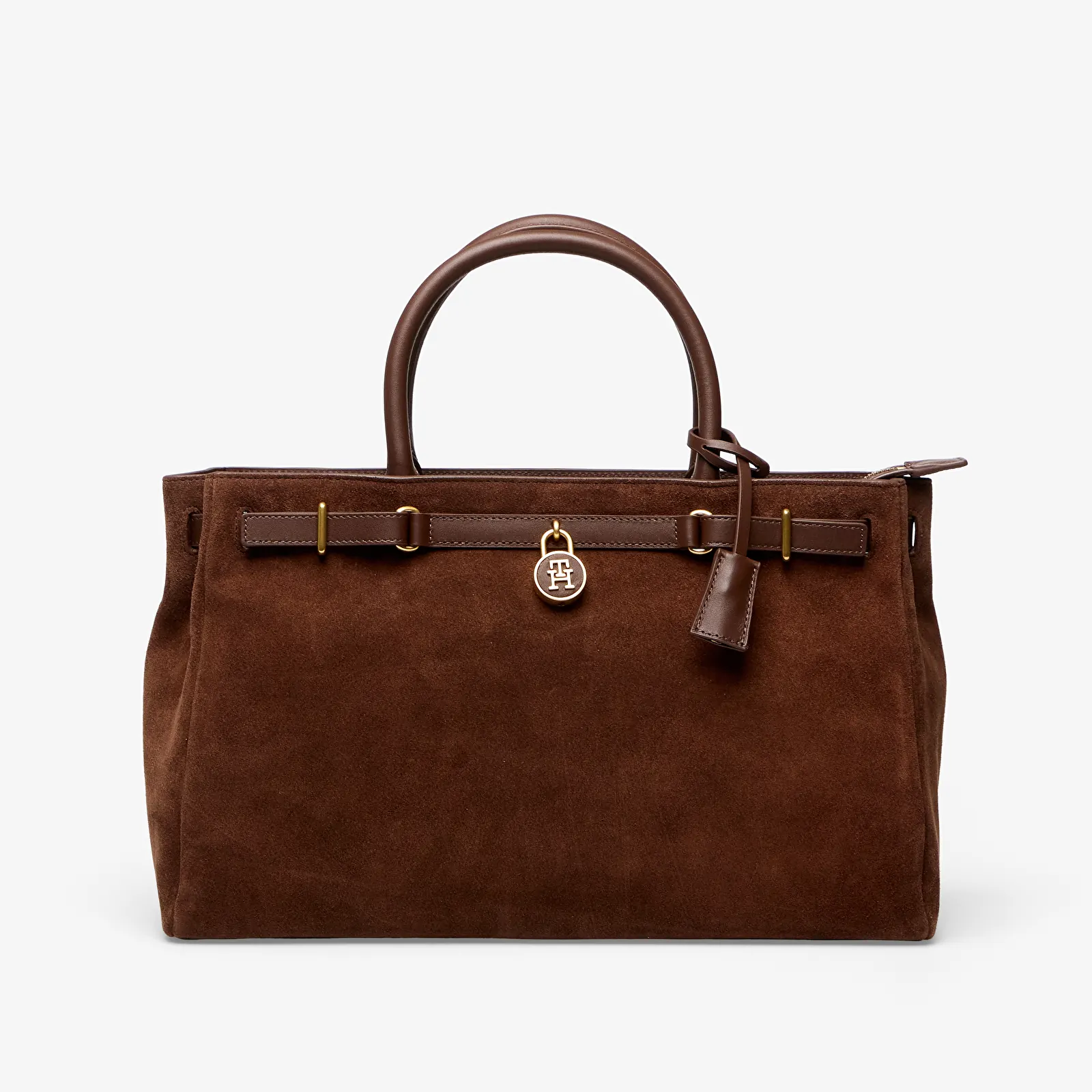 Torebki Tommy Hilfiger American Icon Tote Suede Fondant Brown