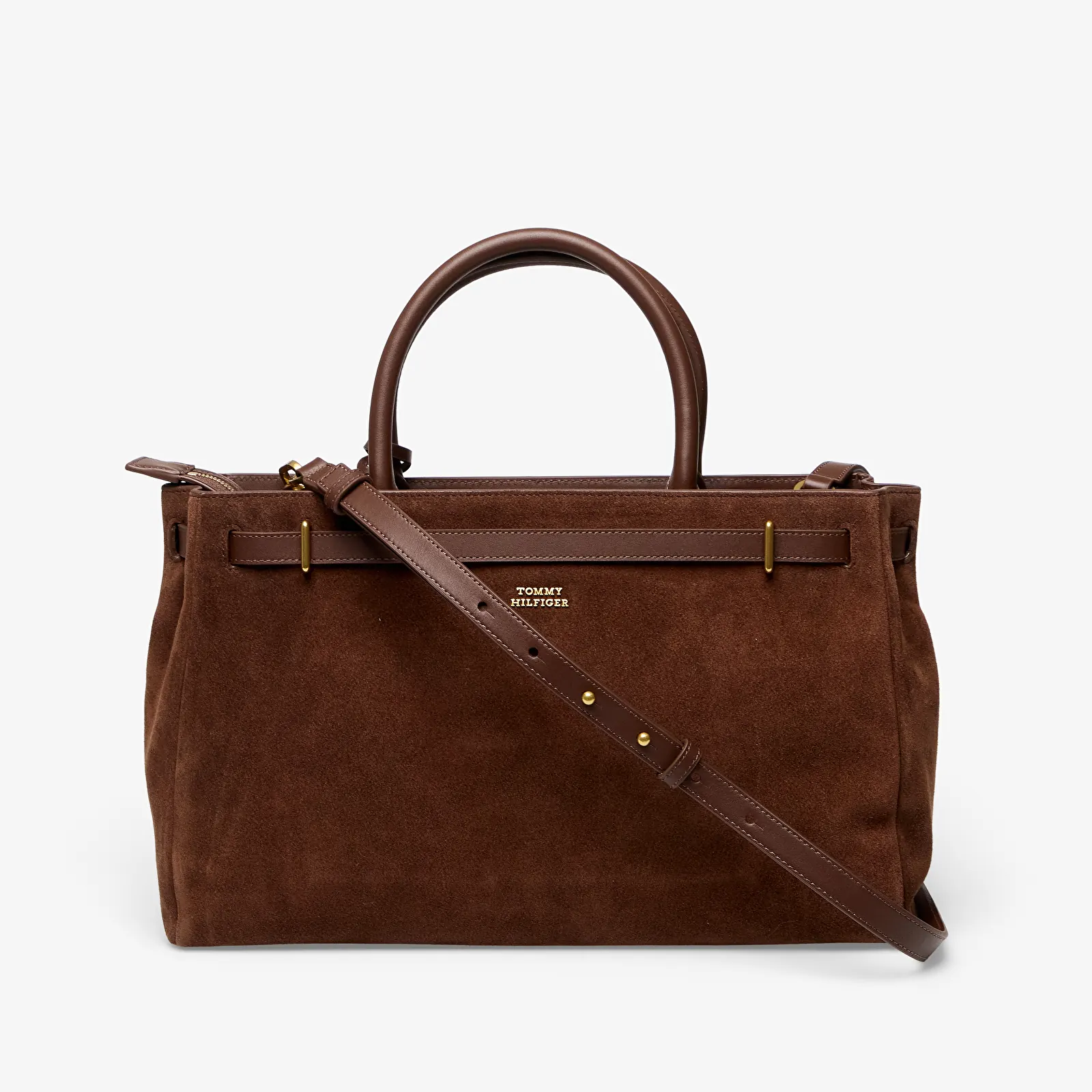 Torebki Tommy Hilfiger American Icon Tote Suede Fondant Brown