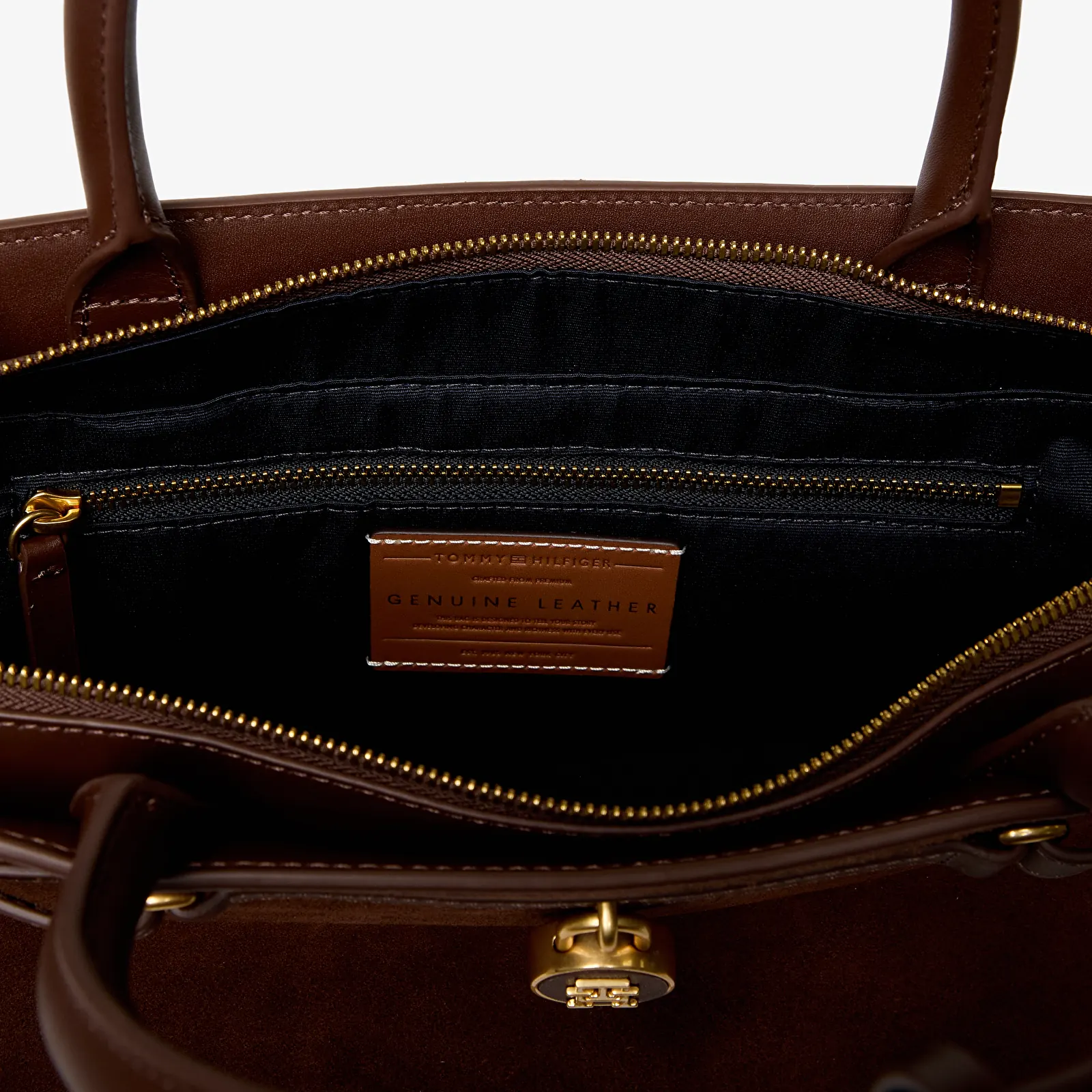 Torebki Tommy Hilfiger American Icon Tote Suede Fondant Brown