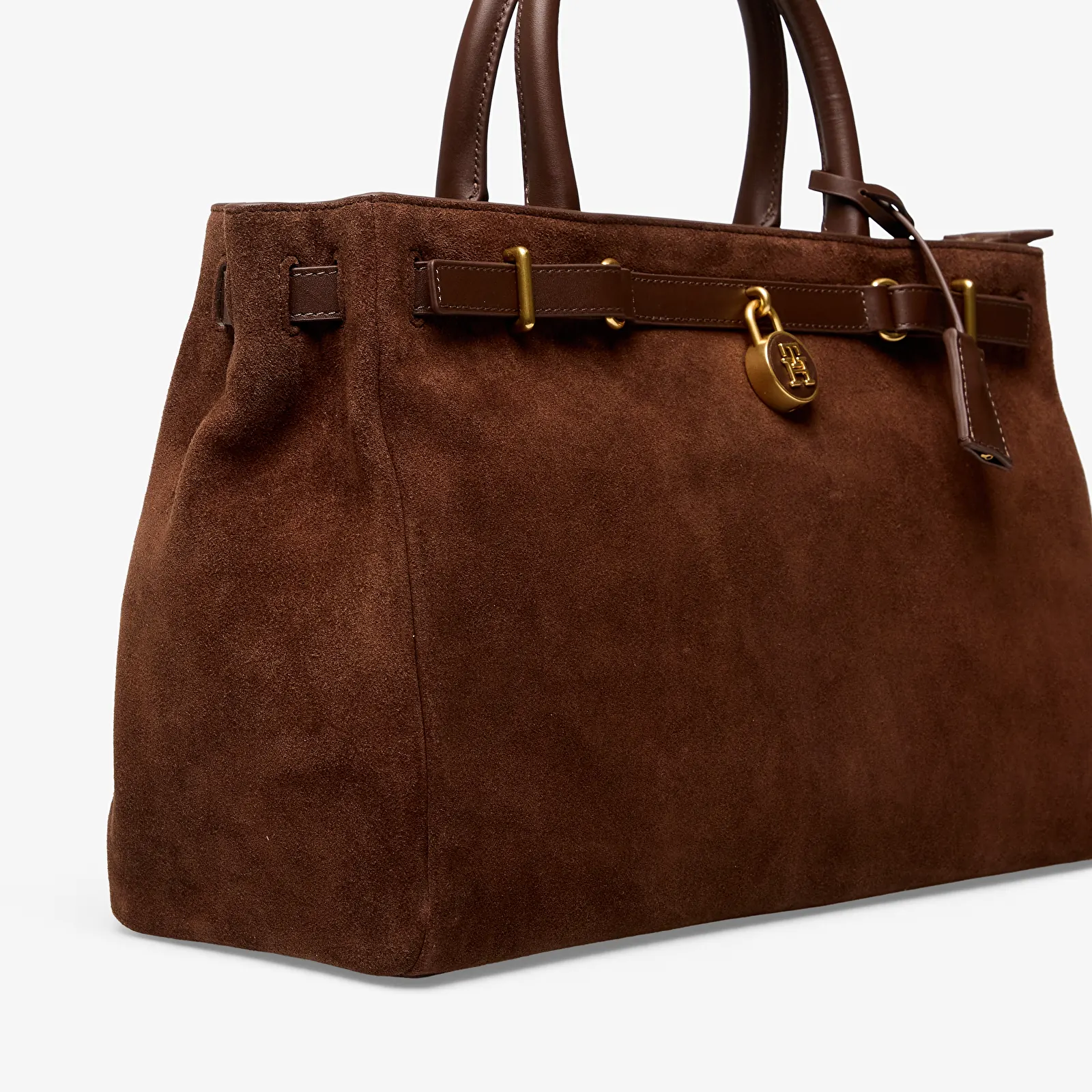Torebki Tommy Hilfiger American Icon Tote Suede Fondant Brown
