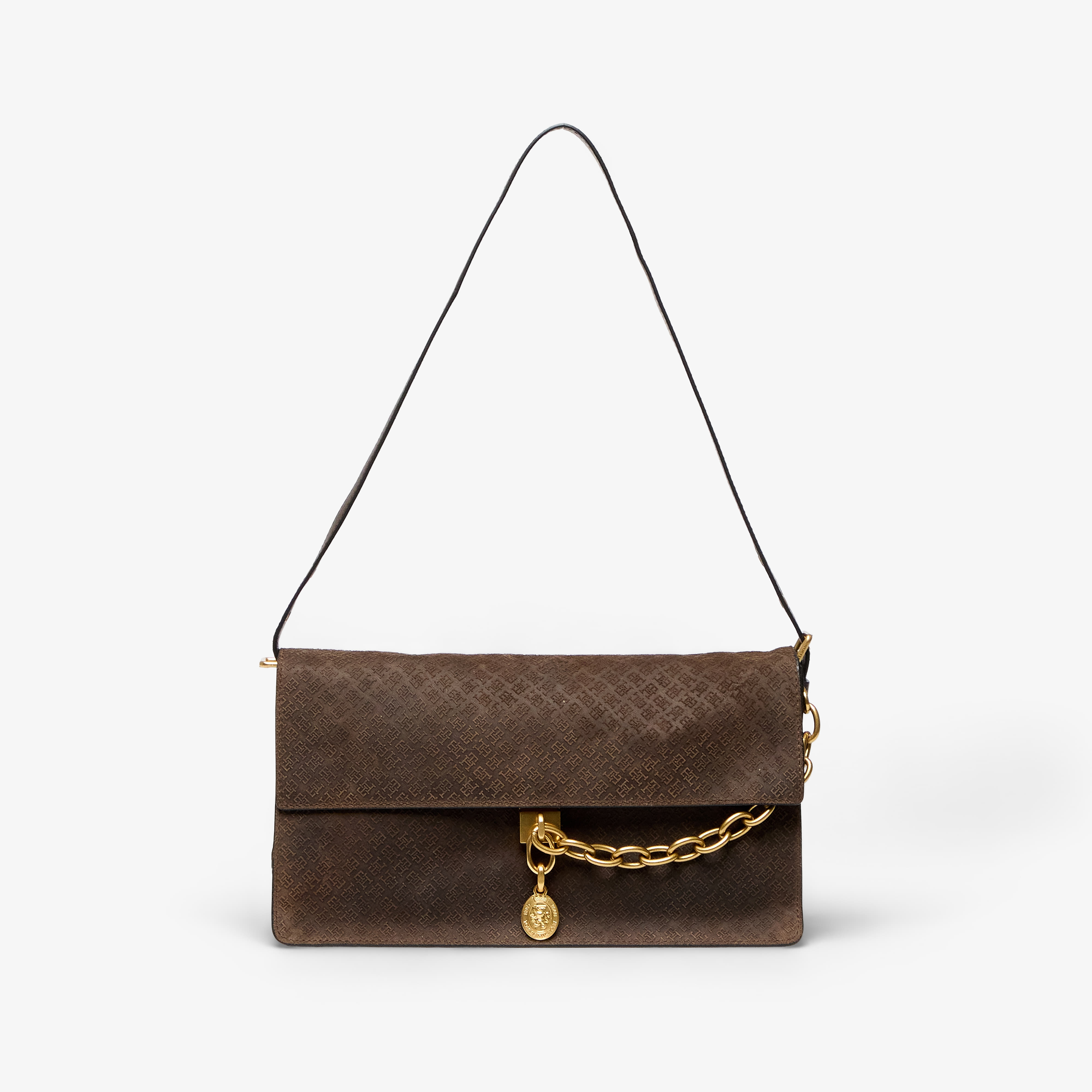 Tommy Hilfiger Kabelka Tommy Hilfiger Crest Leather Shoul Bag Sue Mono Fondant Brown Universal