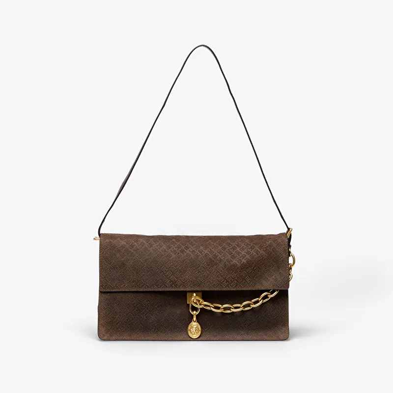 Tommy Hilfiger Crest Leather Shoul Bag Sue Mono Fondant Brown