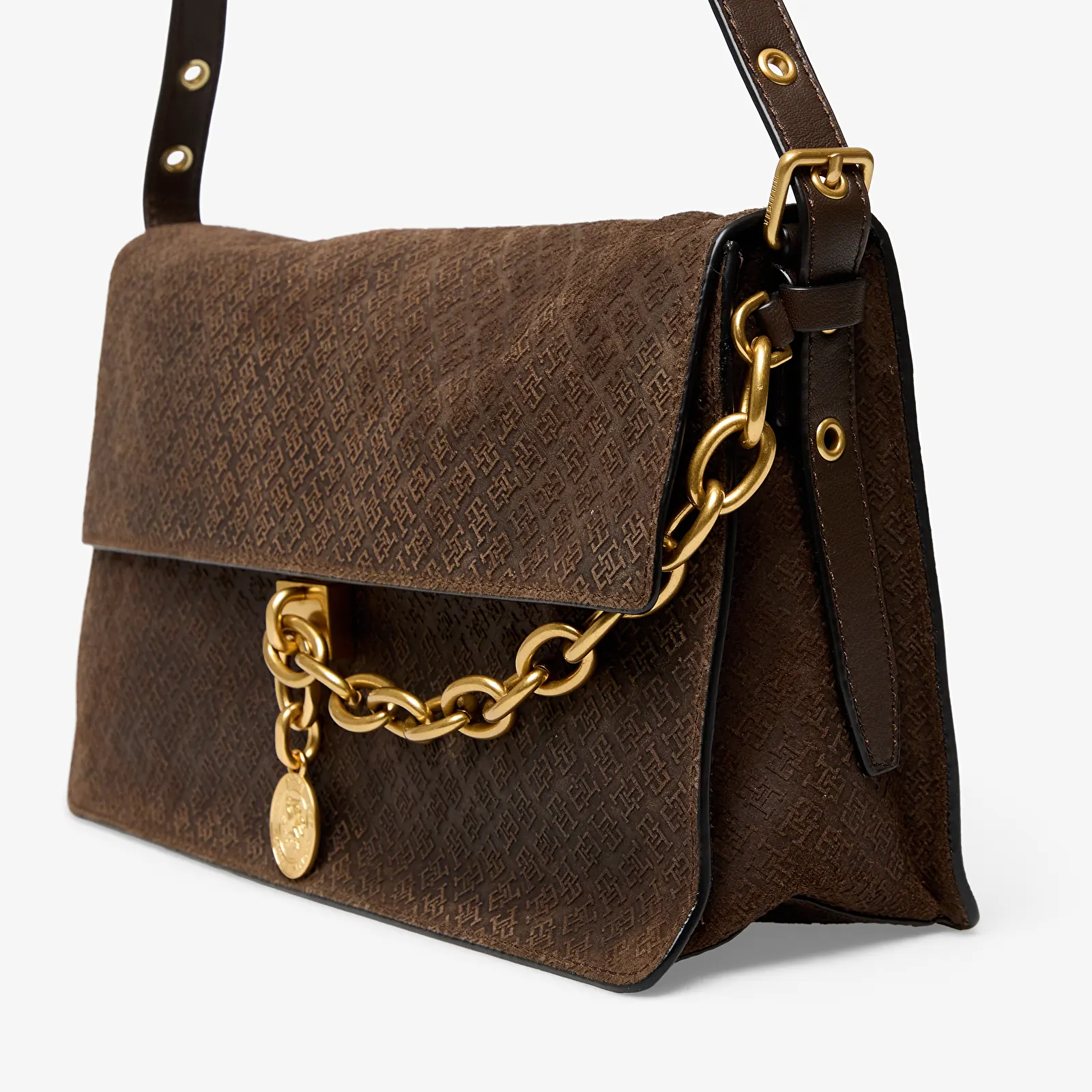 Torbice Tommy Hilfiger Crest Leather Shoul Bag Sue Mono Fondant Brown