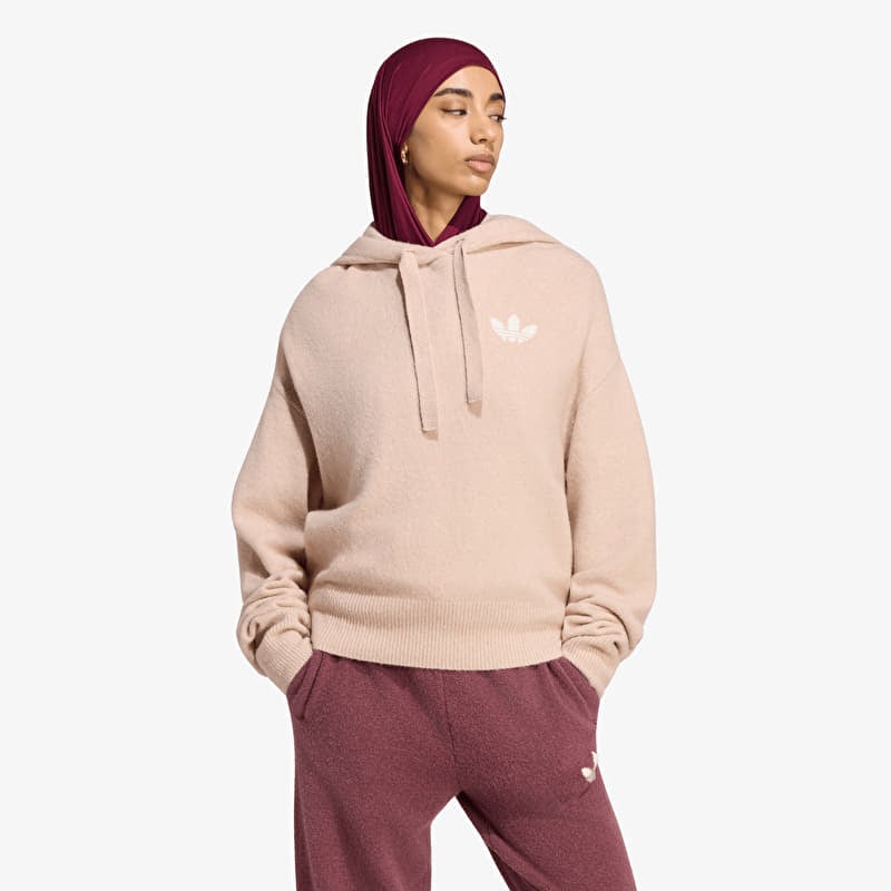 Džemperis adidas Essentials Knit Hoodie Wonder Taupe