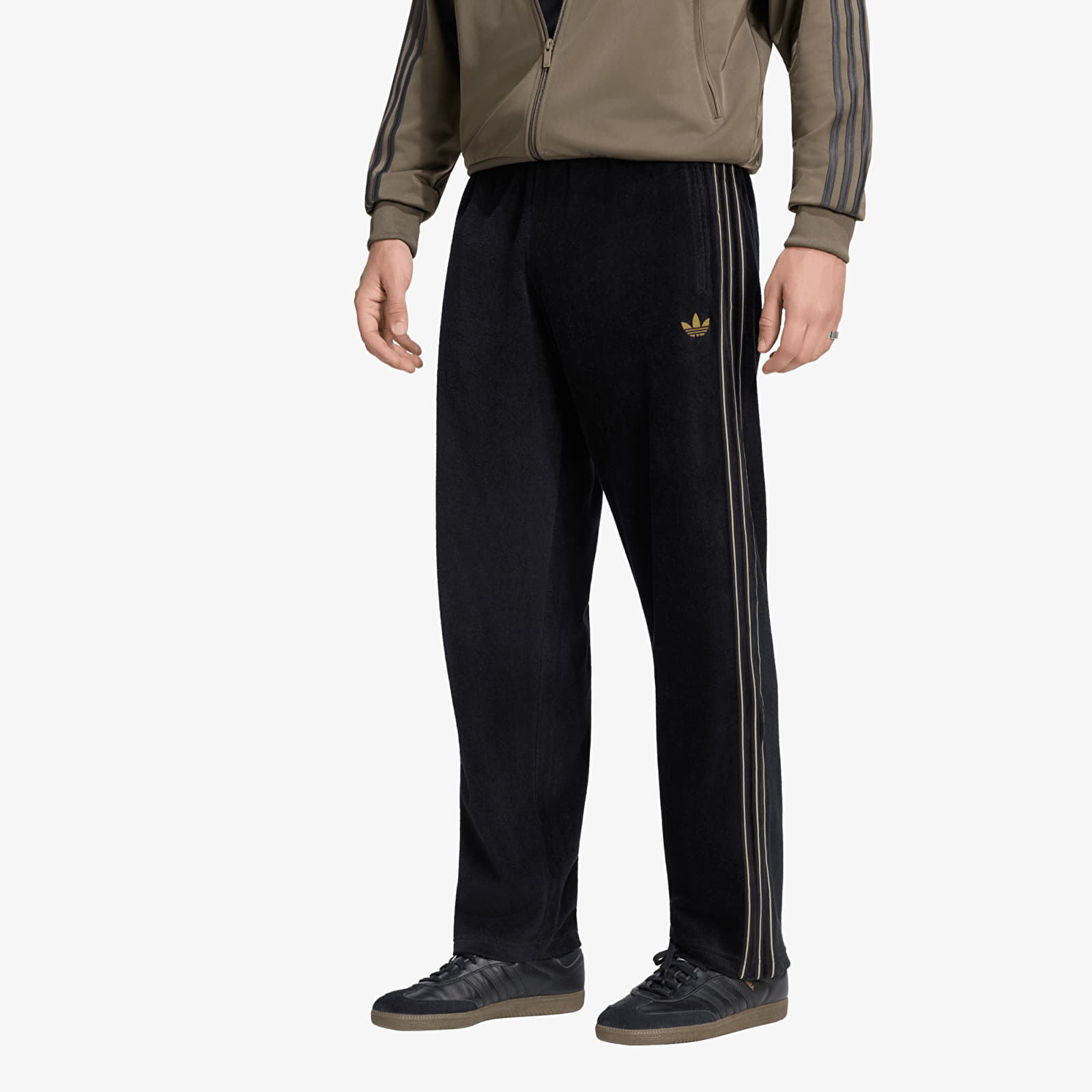 Pantaloni de trening pentru bărbați adidas Firebird Velour Track Pants Black