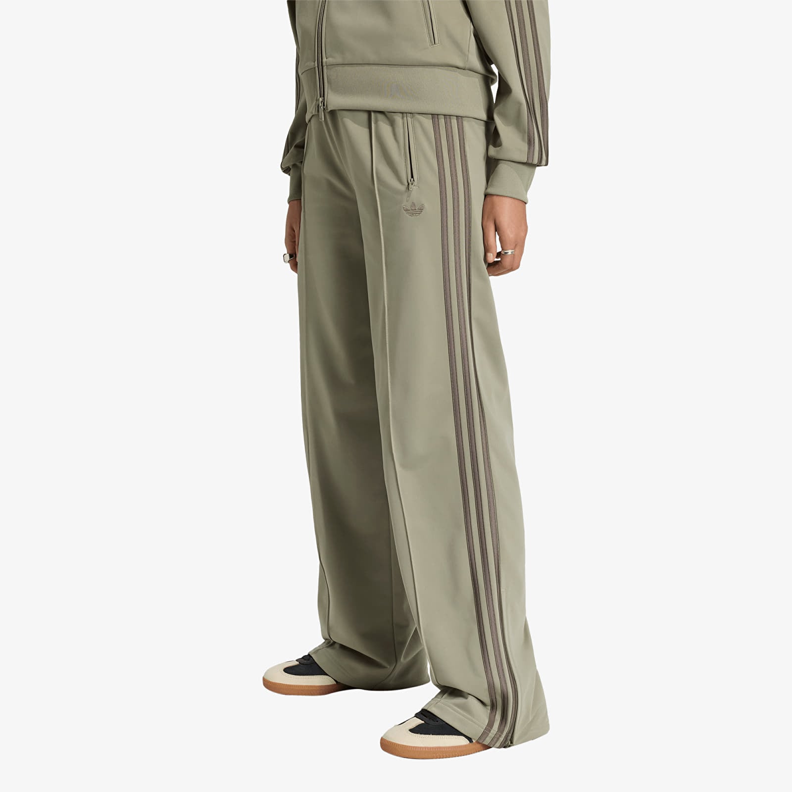 Ženske trenirke adidas Firebird Loose Tracksuit Pants Silver Pebble/ Branch