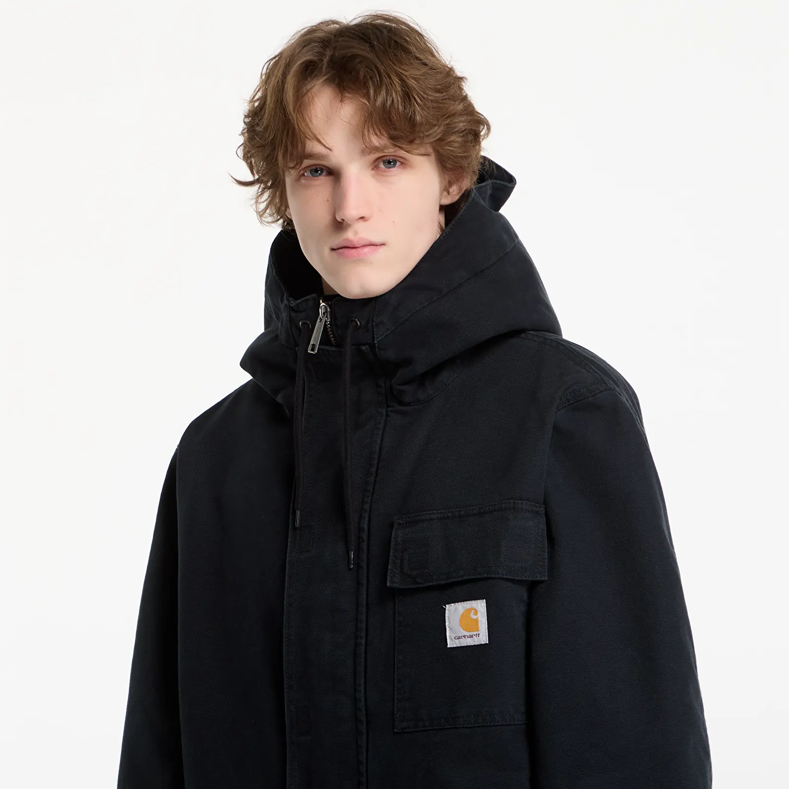 Men's jackets Carhartt WIP Boreal Parka UNISEX Black Stone Canvas