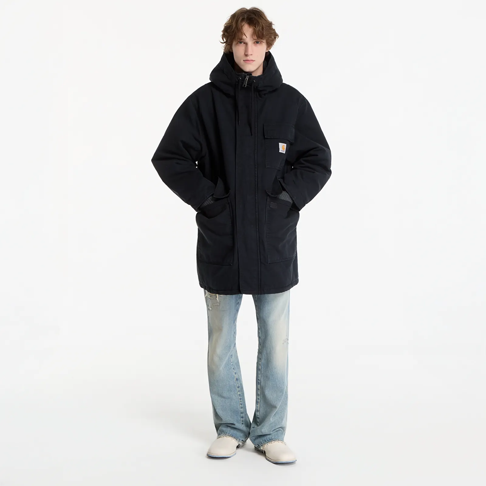 Men's jackets Carhartt WIP Boreal Parka UNISEX Black Stone Canvas