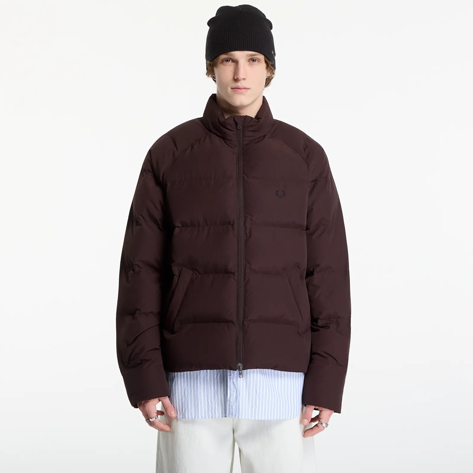 Chaquetas de hombre FRED PERRY Raglan Sleeve Padded Jacket Rich Brown