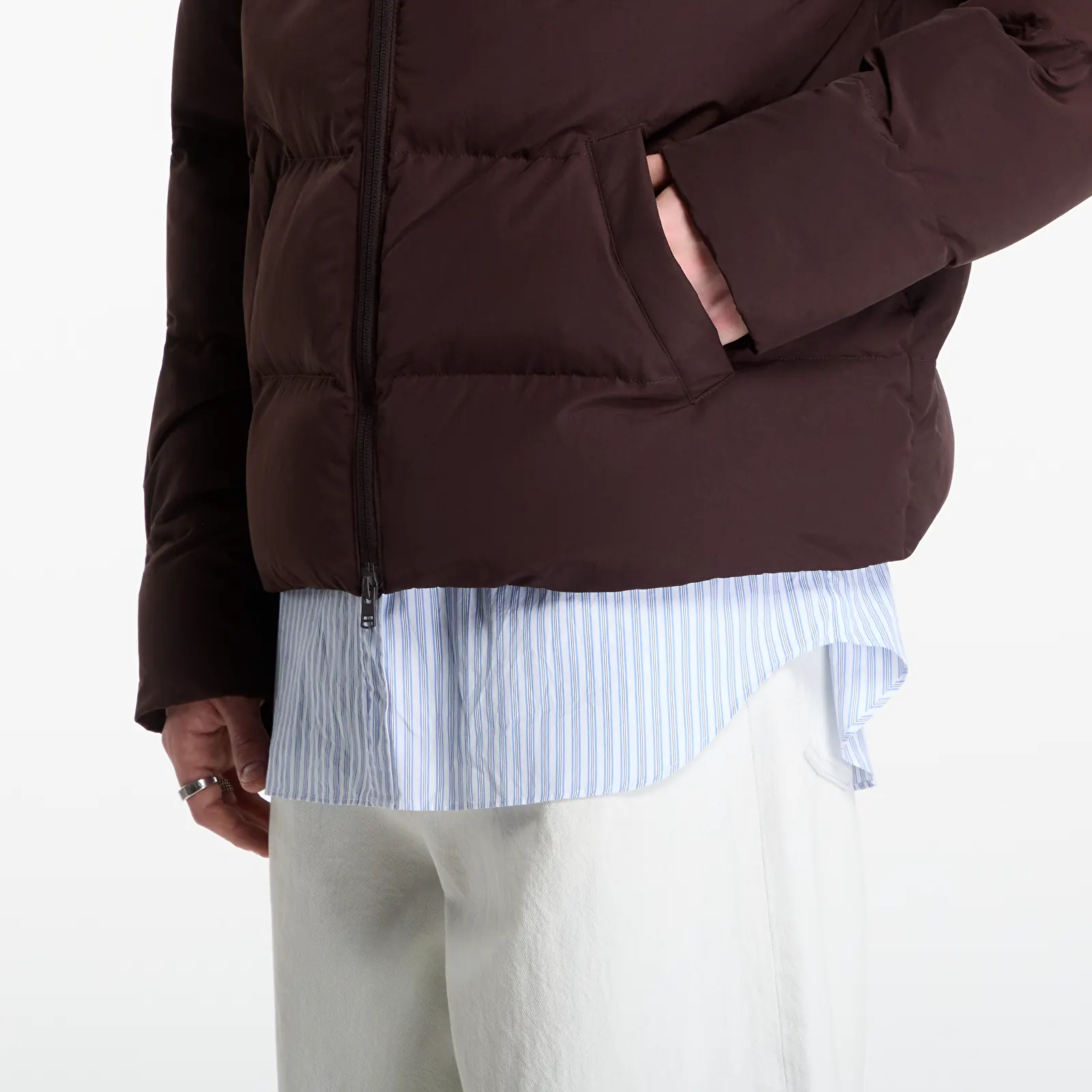 Chaquetas de hombre FRED PERRY Raglan Sleeve Padded Jacket Rich Brown