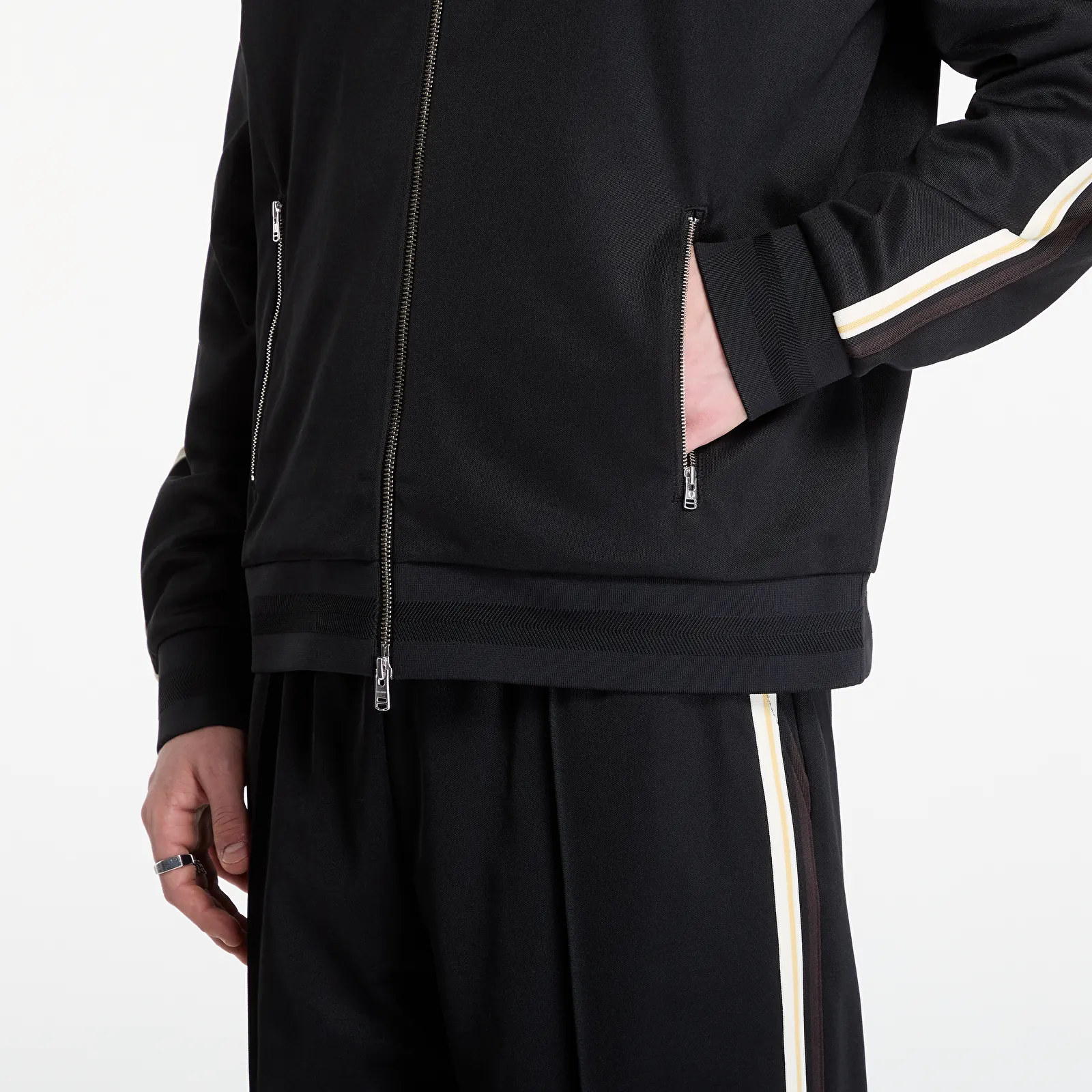 Sudaderas con capucha para hombre FRED PERRY Tipped Tape Track Jacket Black