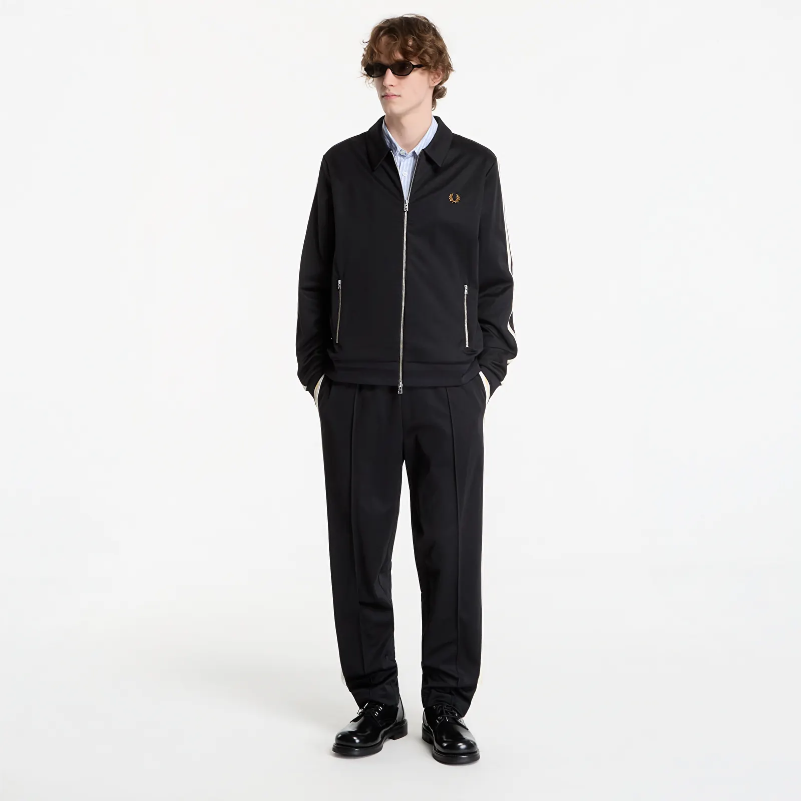 Pantalones de chándal para hombre FRED PERRY Knitted Tape Track Pant Black