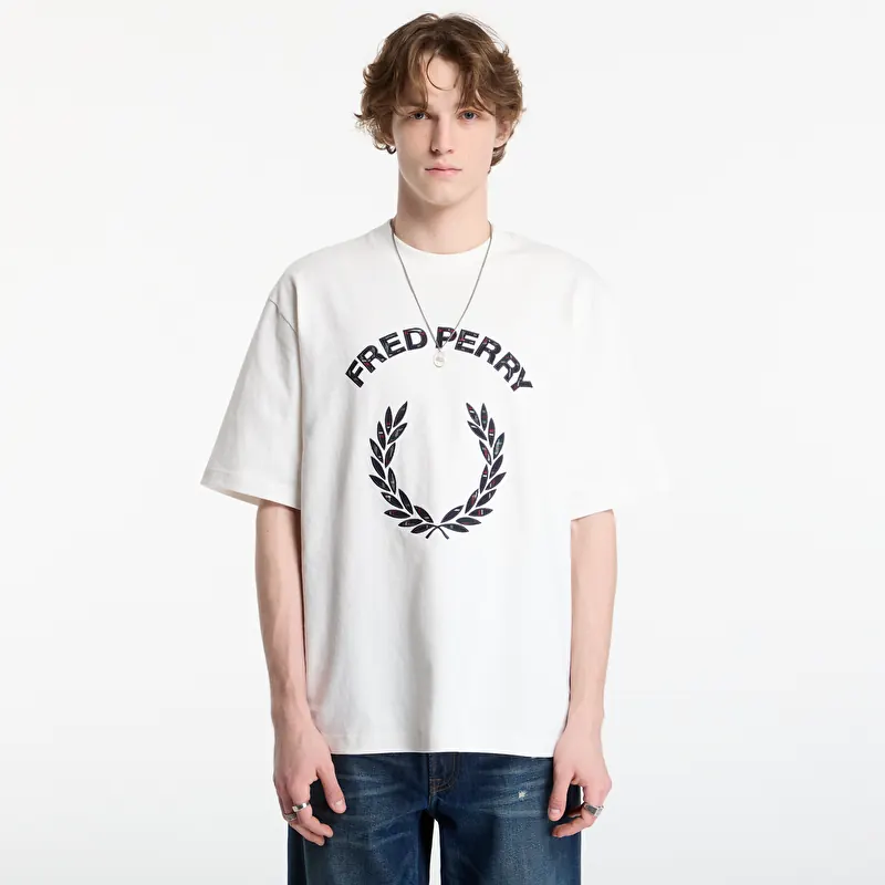 Camiseta FRED PERRY Tartan Applique T-shirt Snow White