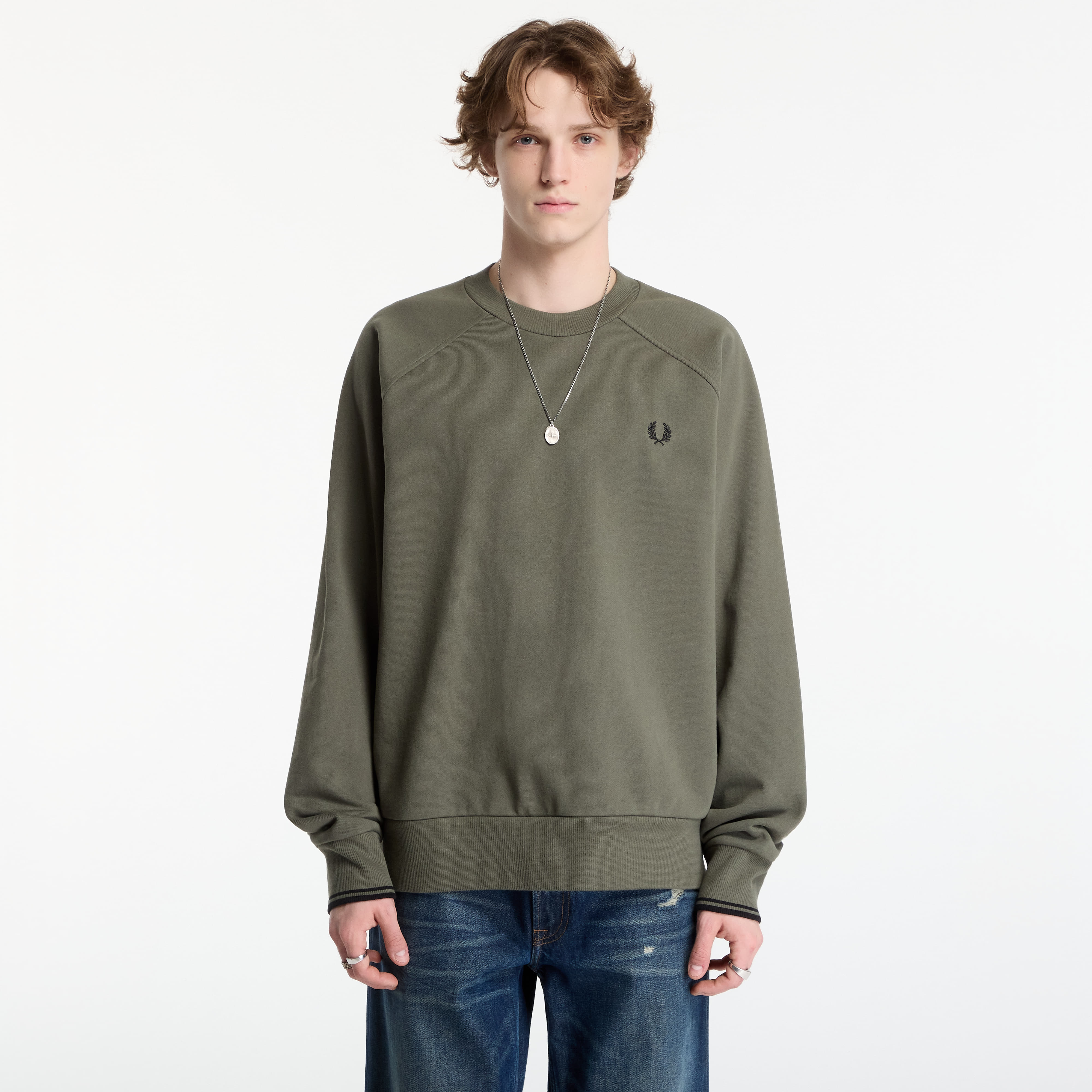 Суитшърт FRED PERRY Tipped Crewneck Sweatshirt Black XL
