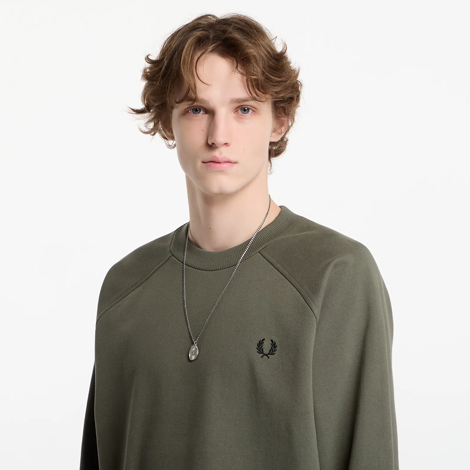 Sudaderas con capucha para hombre FRED PERRY Tipped Crewneck Sweatshirt Black