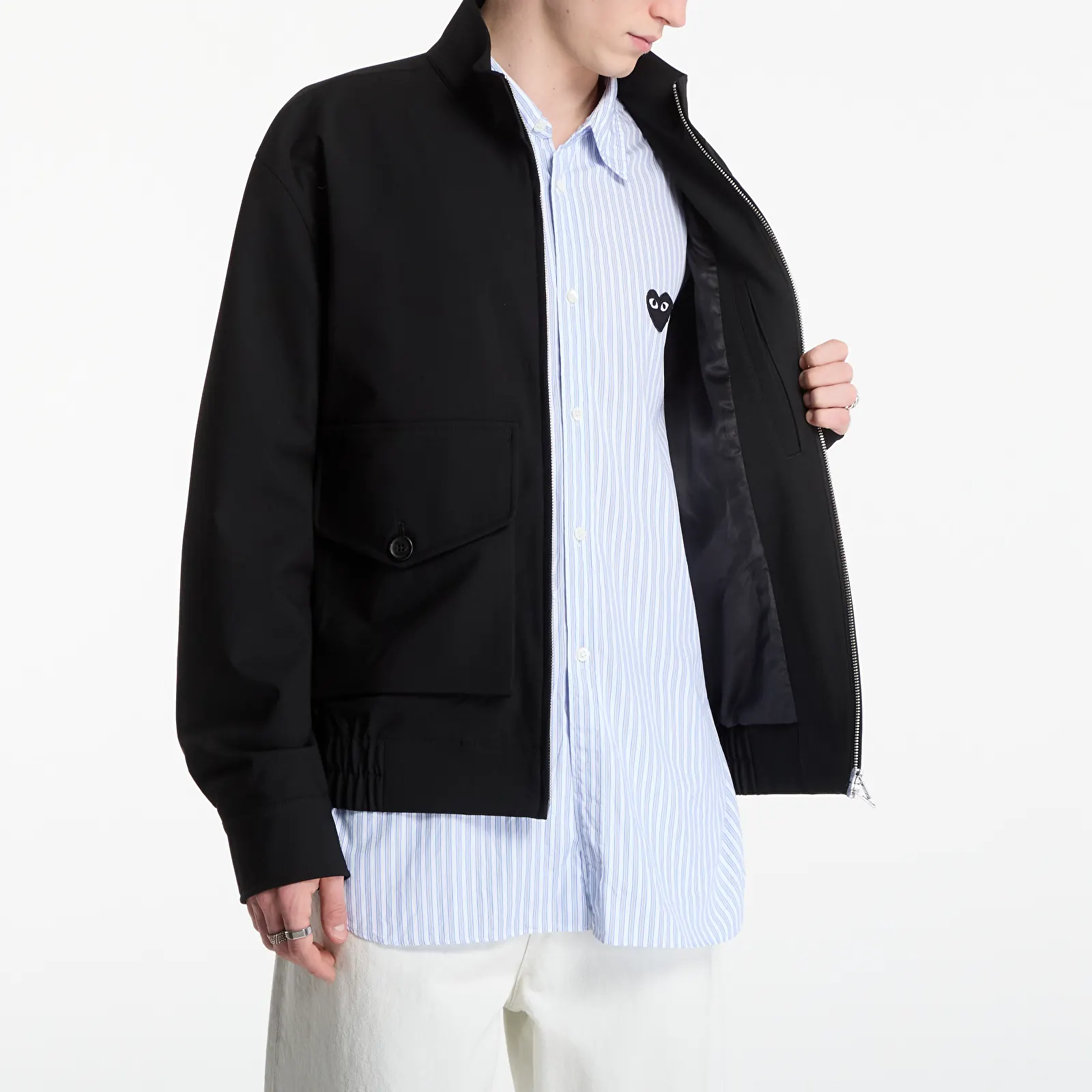 Chaquetas de hombre FRED PERRY Patch Pocket Funnel Neck Jkt Black Moss