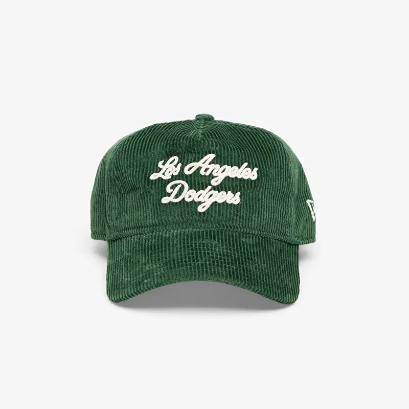 Casquette New Era 9TWENTY A-Frame MLB Cord Script Los Angeles Dodgers Dark Green