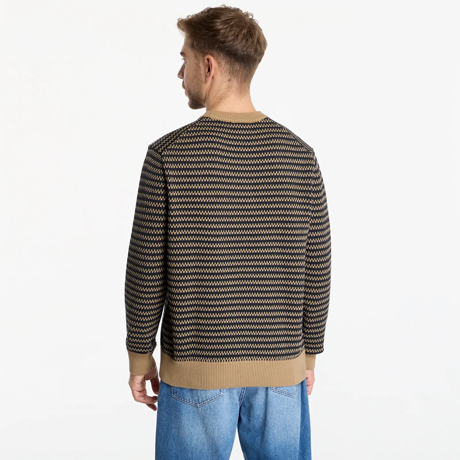 Мужские свитера Lacoste Crewnecks Sweaters Cookie/Sinople-Dark Navy Blue