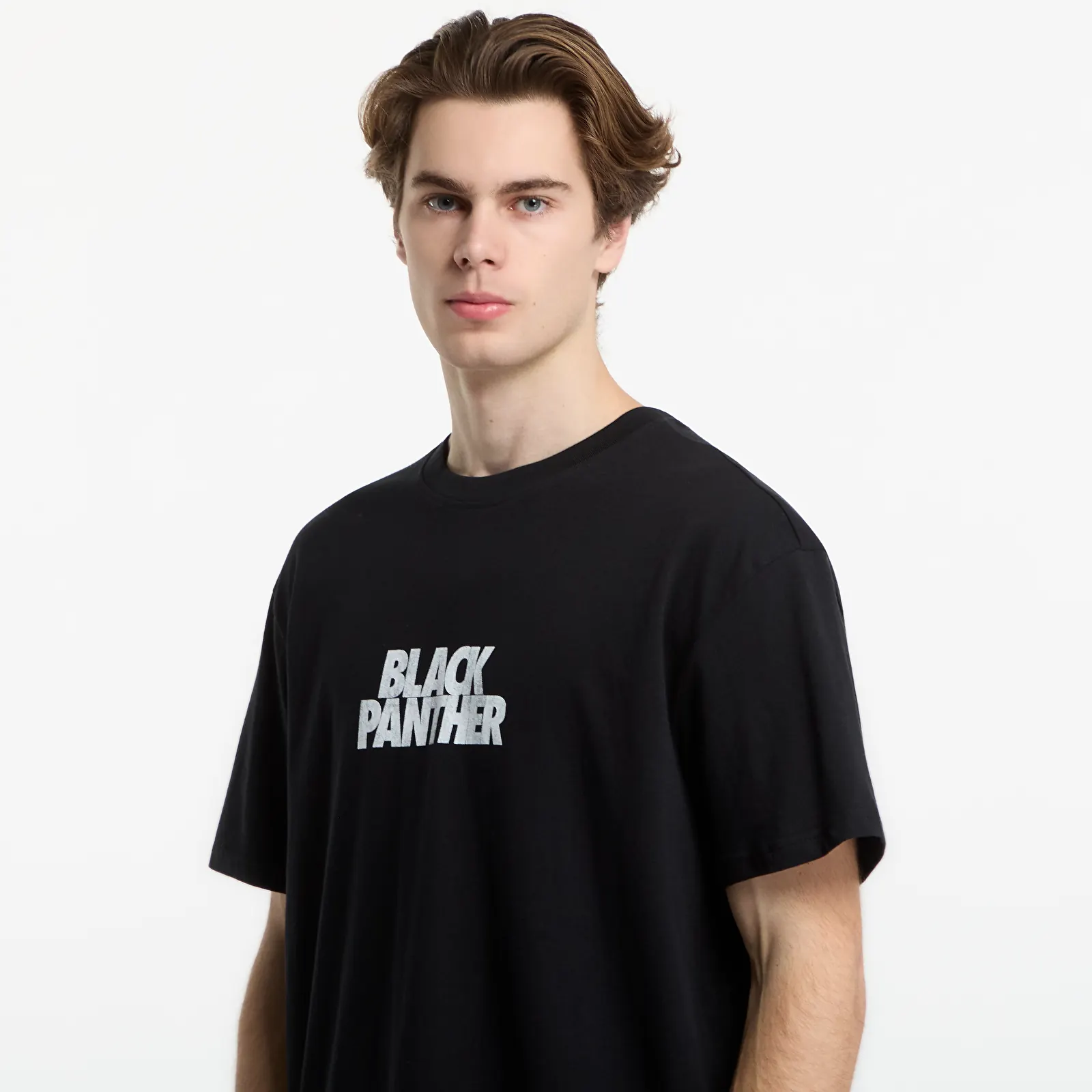 Tricouri  Urban Classics Marvel Black Panther Loose Tee Black