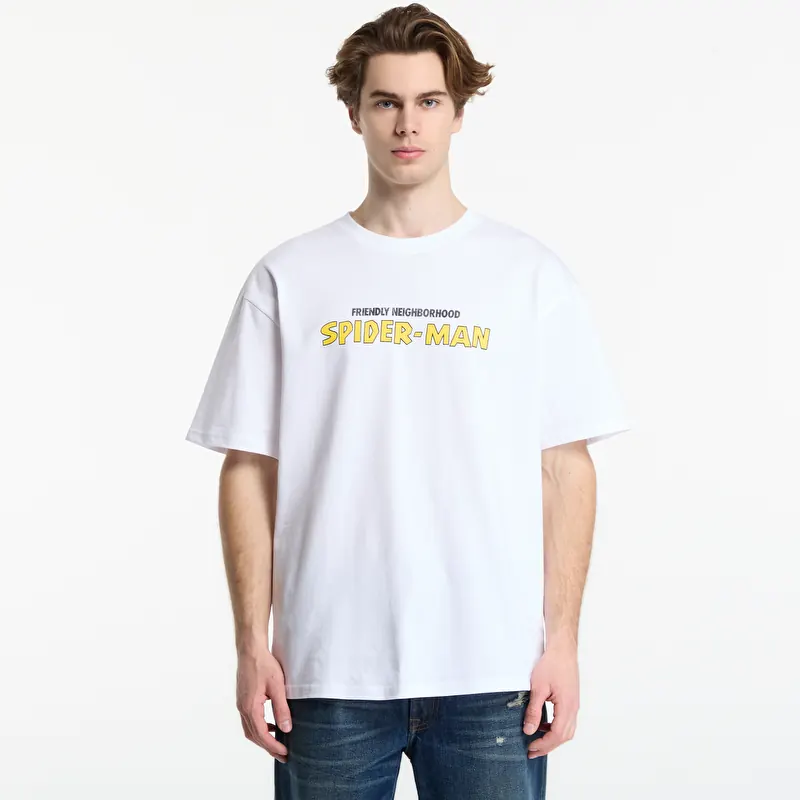 Tričko Urban Classics Marvel Friendly Neighborhood Spiderman Loose Tee White