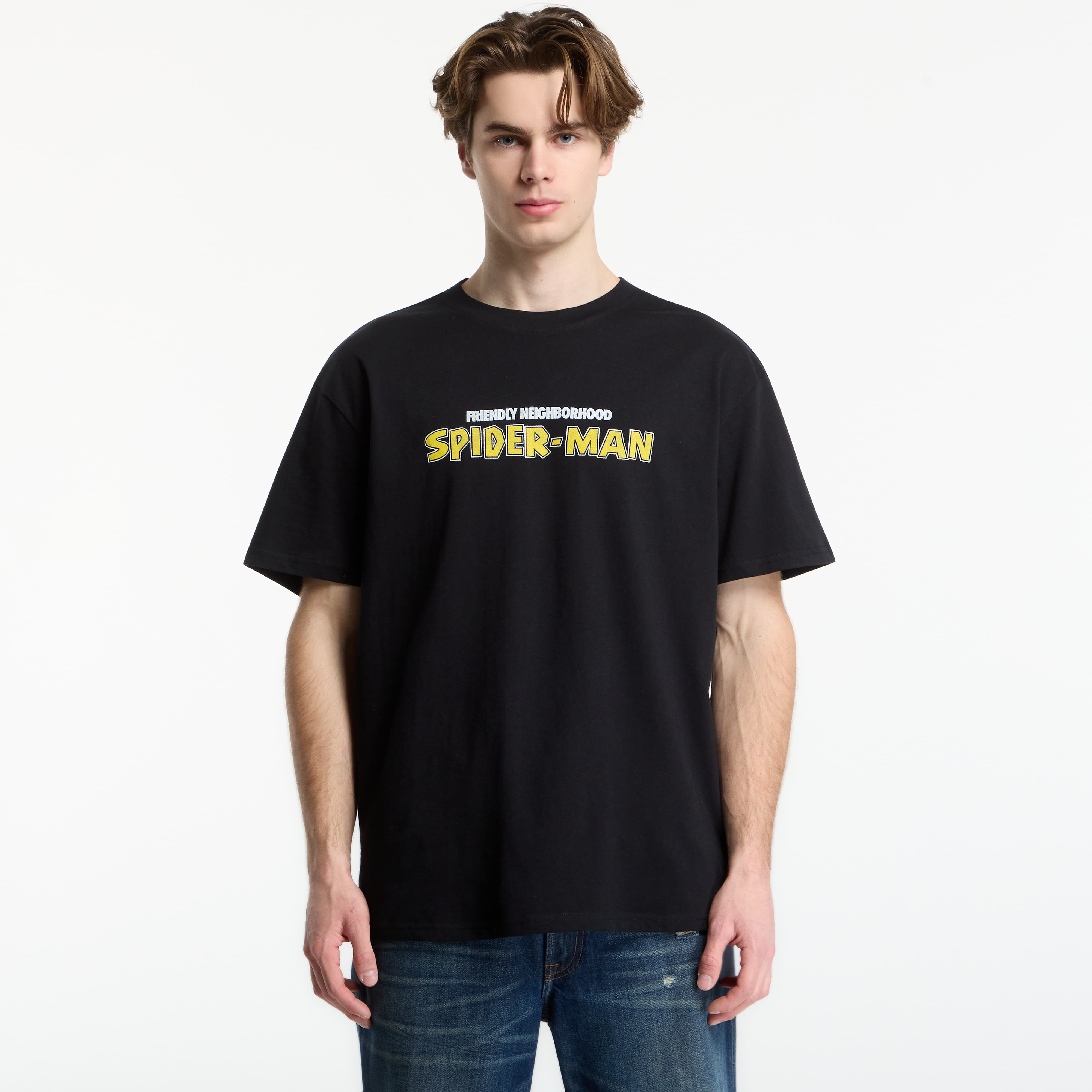 Тениска Urban Classics Marvel Friendly Neighborhood Spiderman Loose Tee Black L
