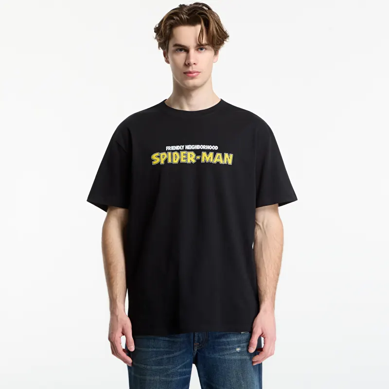 Tričko Urban Classics Marvel Friendly Neighborhood Spiderman Loose Tee Black