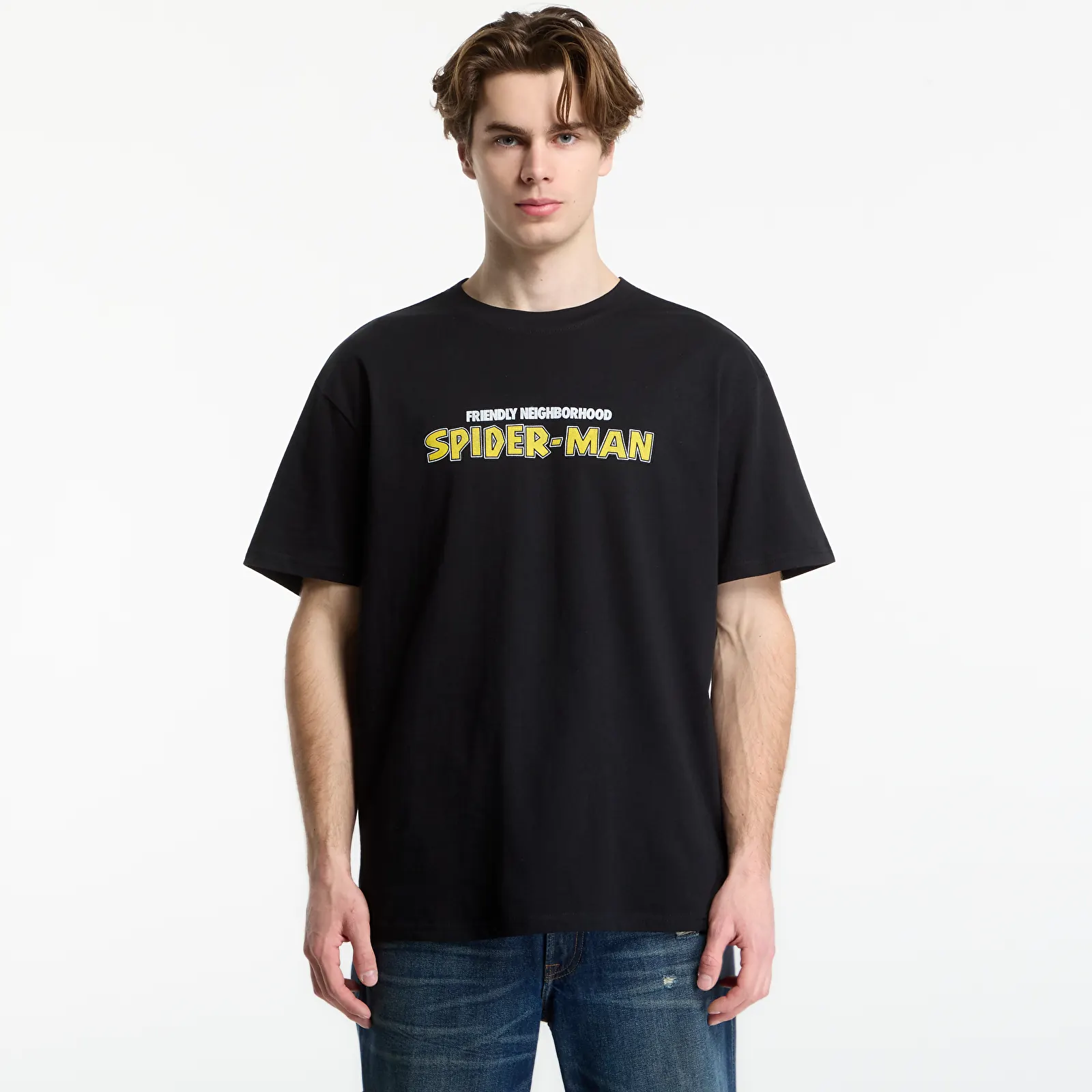 T-krekli Urban Classics Marvel Friendly Neighborhood Spiderman Loose Tee Black