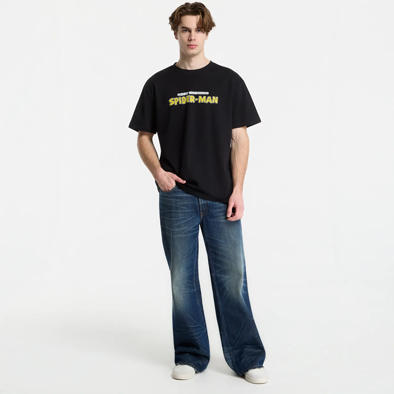 T-krekli Urban Classics Marvel Friendly Neighborhood Spiderman Loose Tee Black