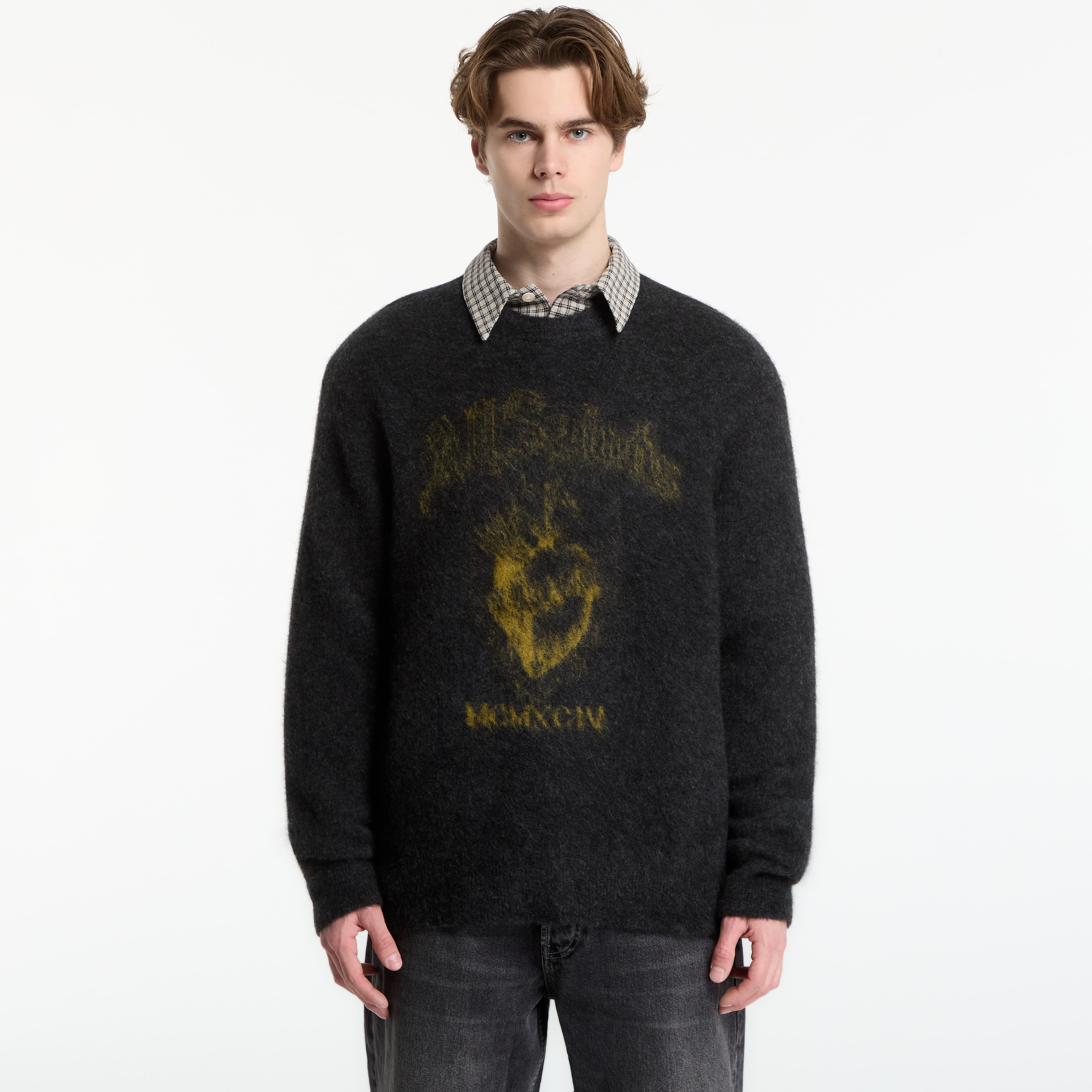 Пуловер AllSaints Scared Crew Cinder Blk/ Yellow M