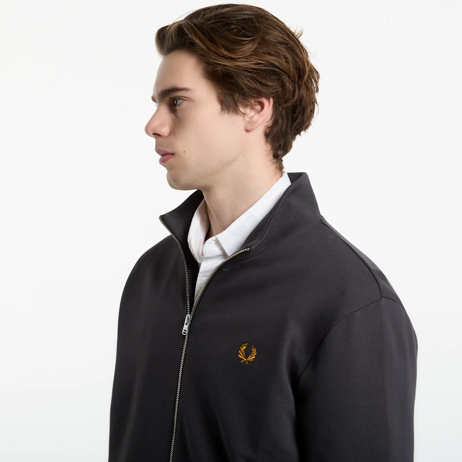 Толстовки та реглани FRED PERRY Zip Through Sweatshirt Anchor Grey