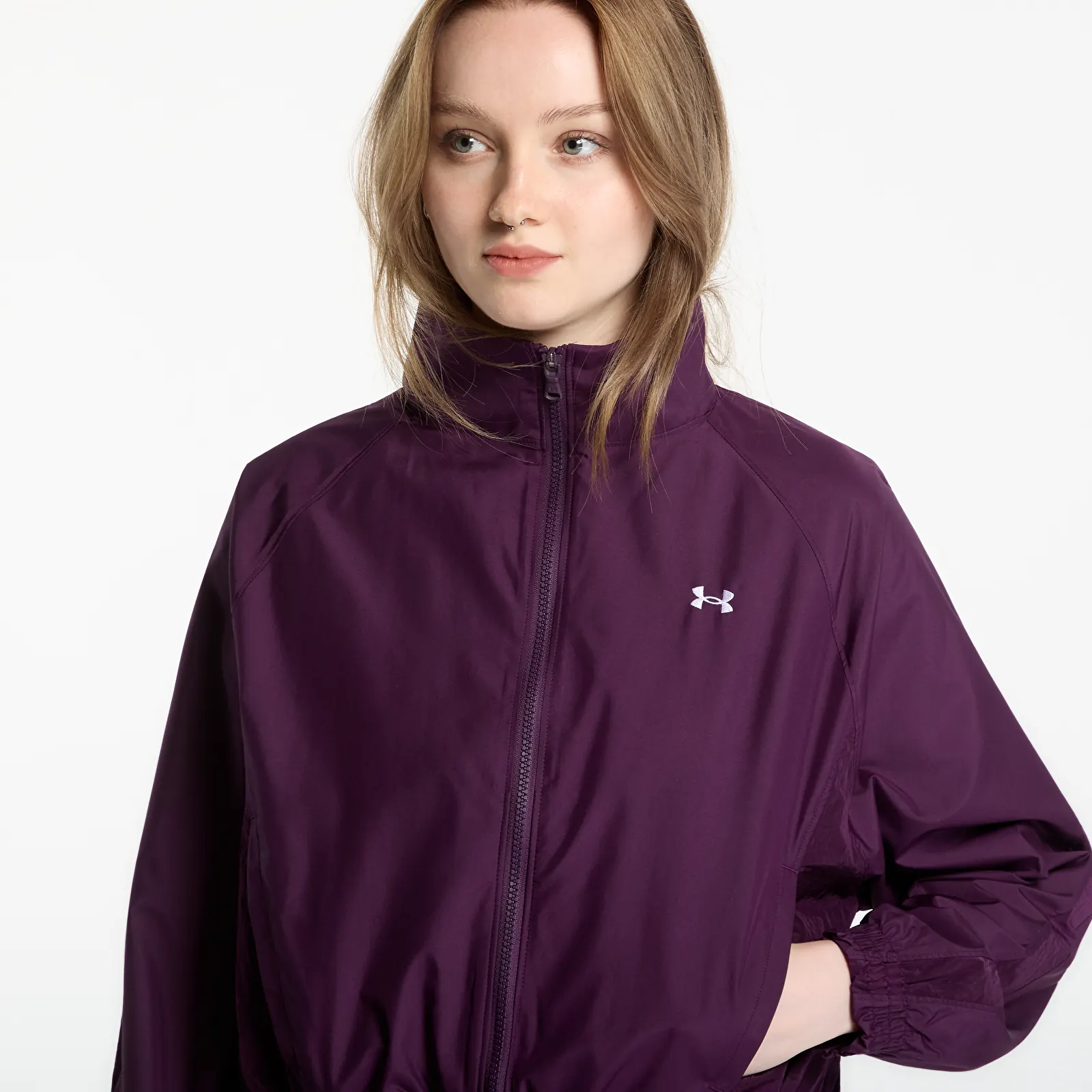 Dámske bundy Under Armour Icon Woven Jacket Purple Echo