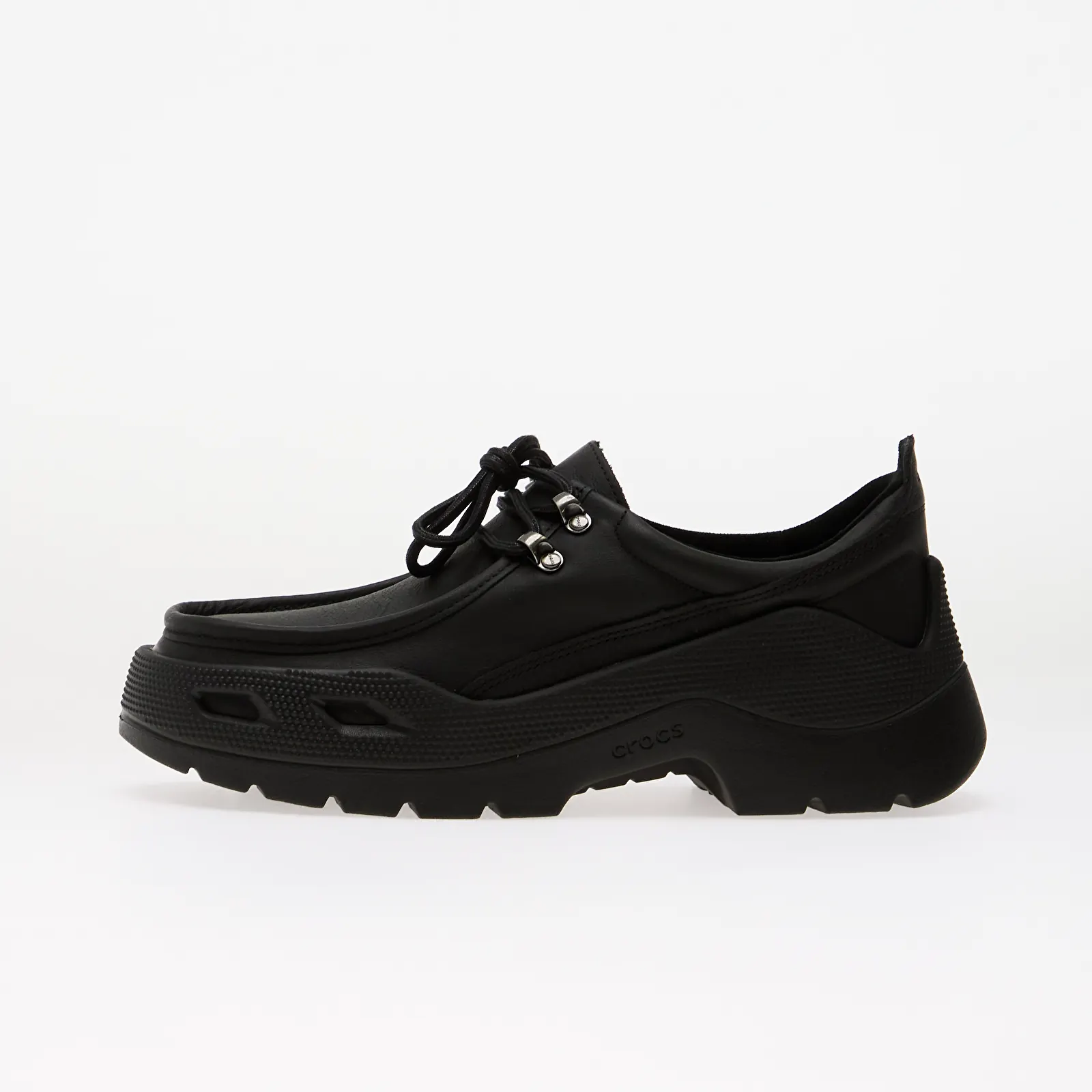 Pánské pantofle Crocs Gallery Leather Shoe Black/ Black