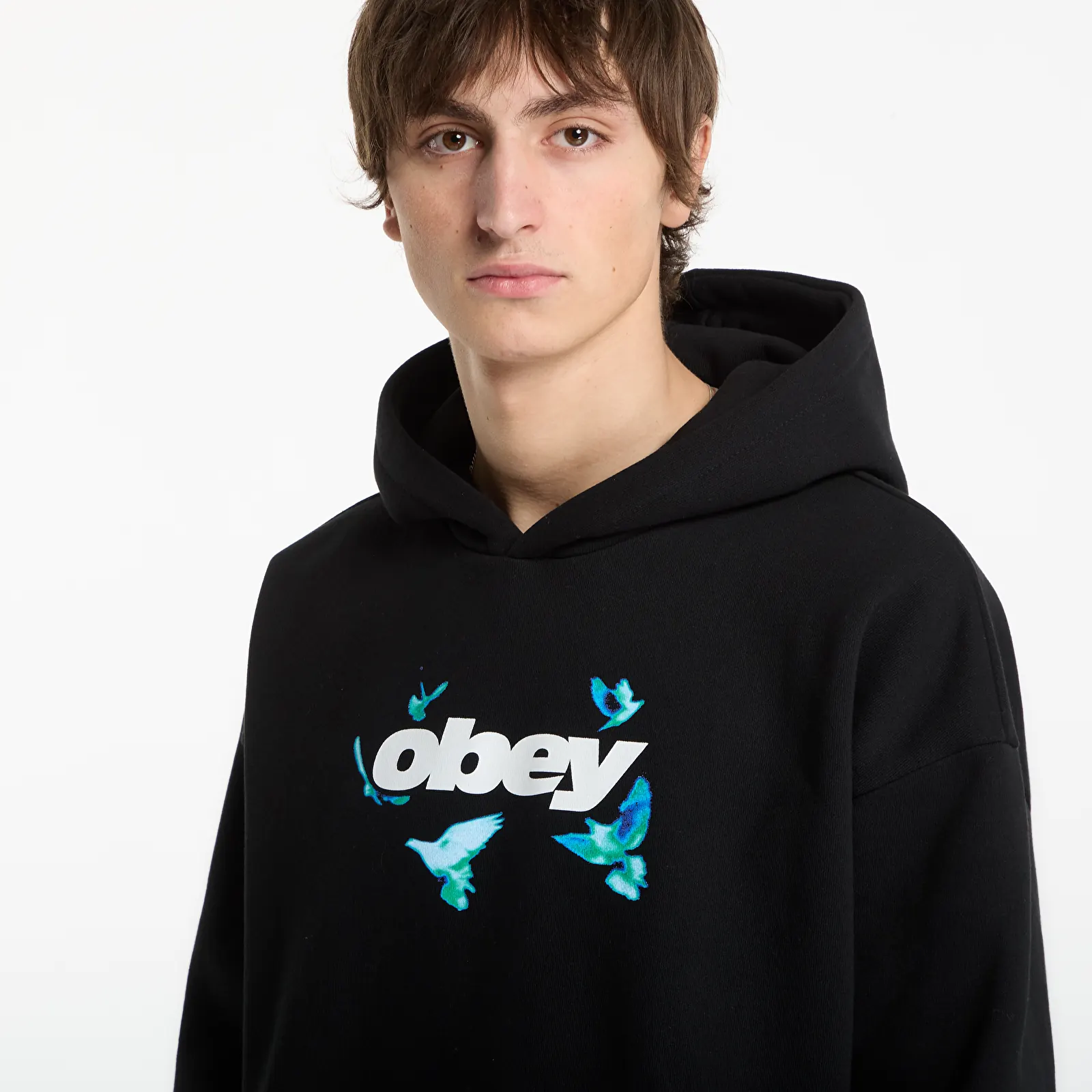Sweatshirts Obey Doves Extra Heavy Hood Black