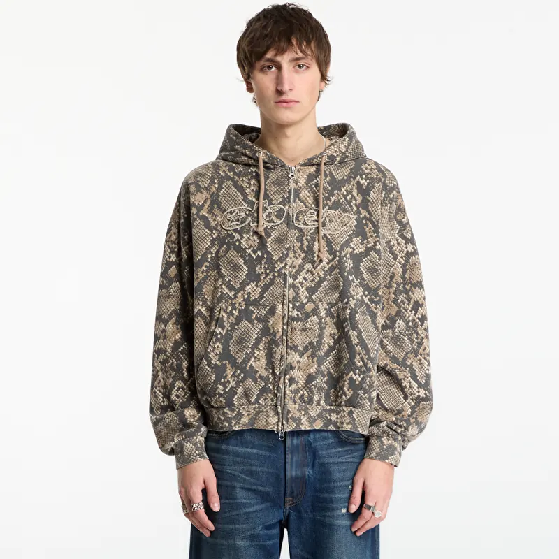 Mikina Obey Moody Zip Hood Dusty Vintage Rattle Snake