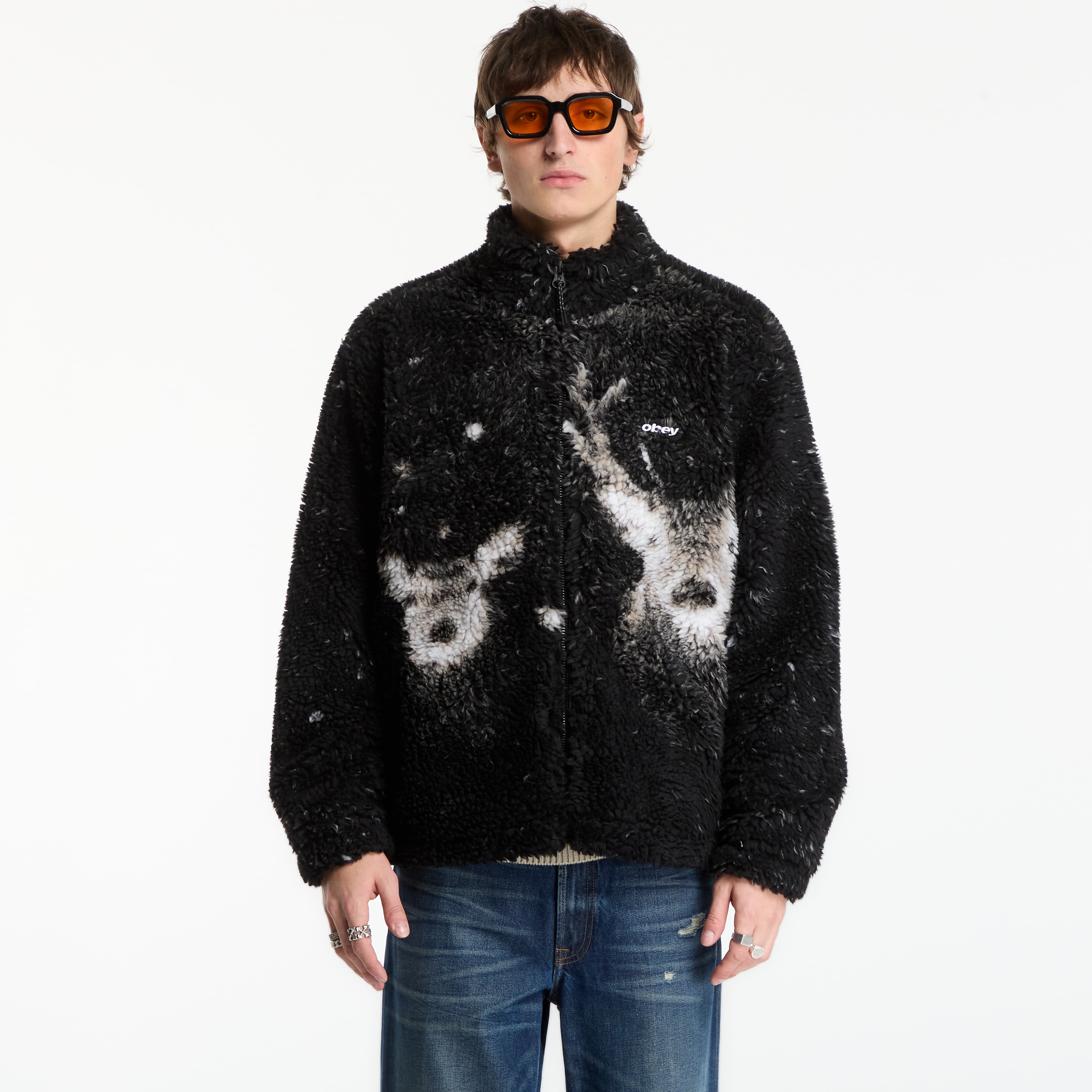 Bunda Obey Deer Sherpa Jacket Black Multi