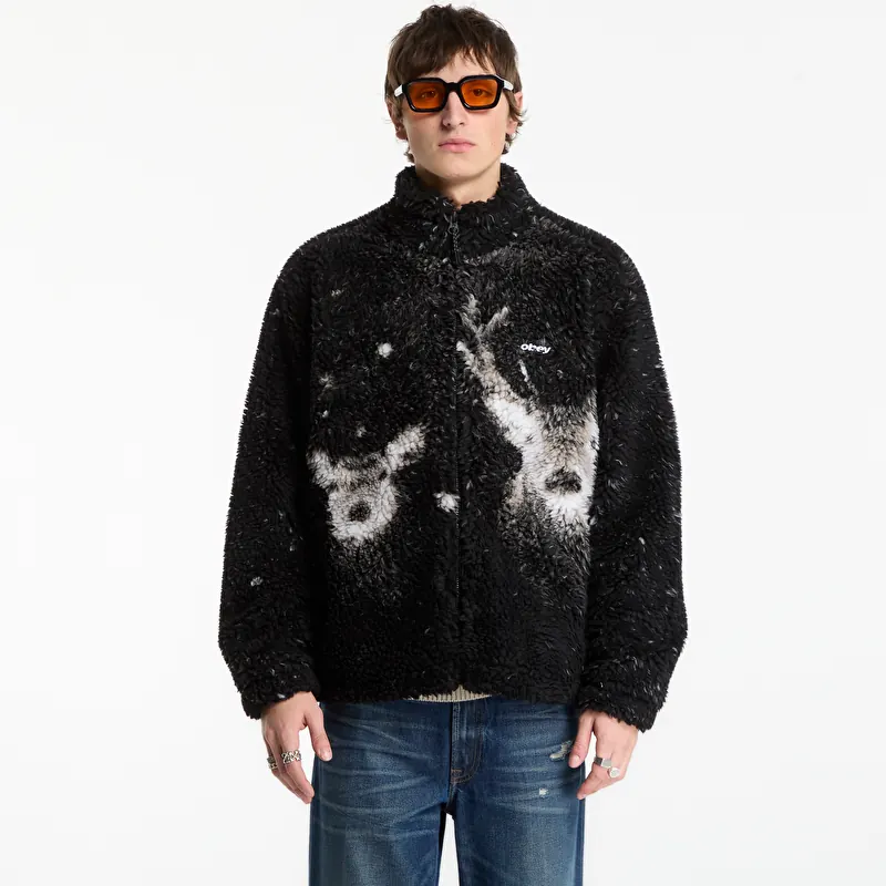 Bunda Obey Deer Sherpa Jacket Black Multi