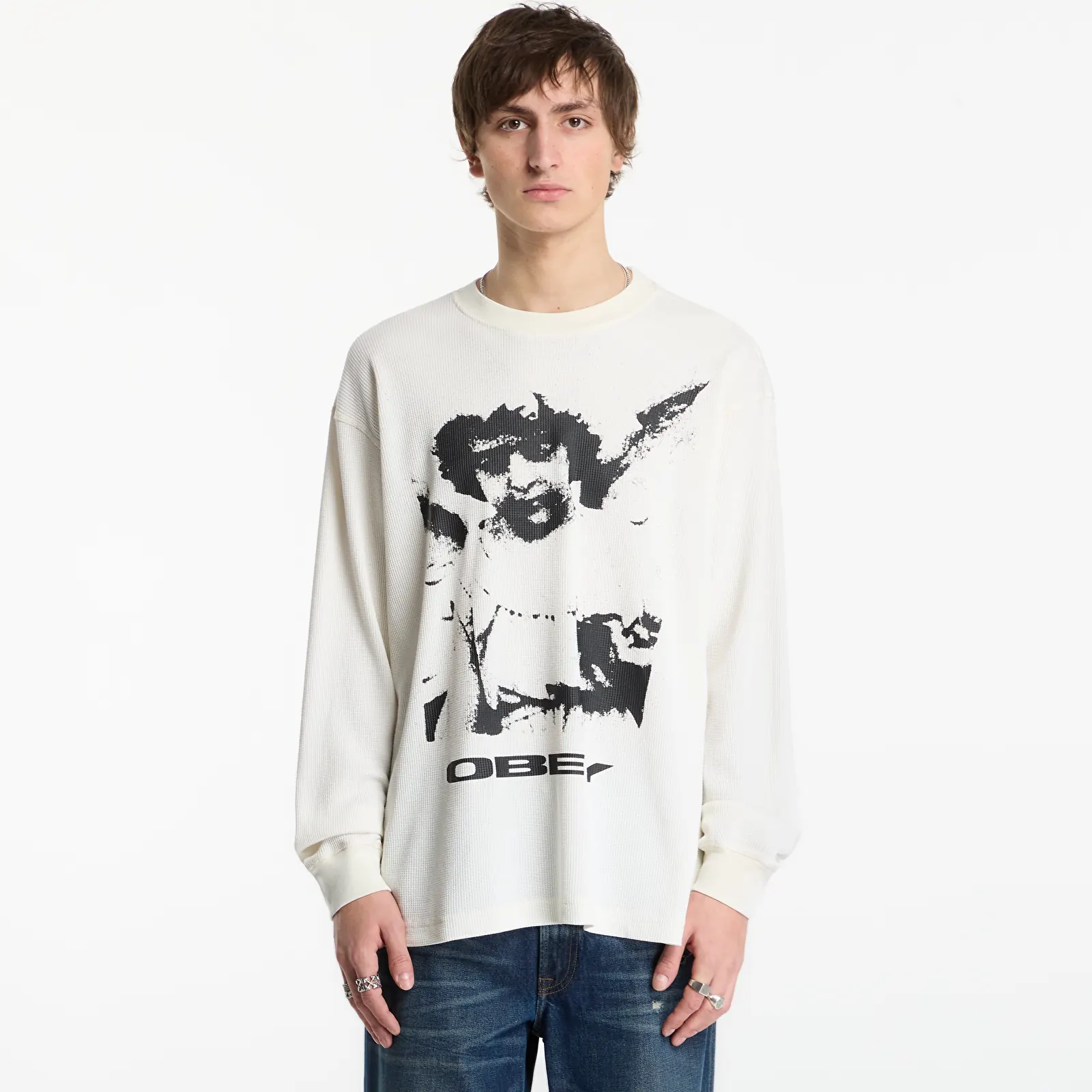 Heren T-shirts Obey Guardian Thermal Dusty Chalk