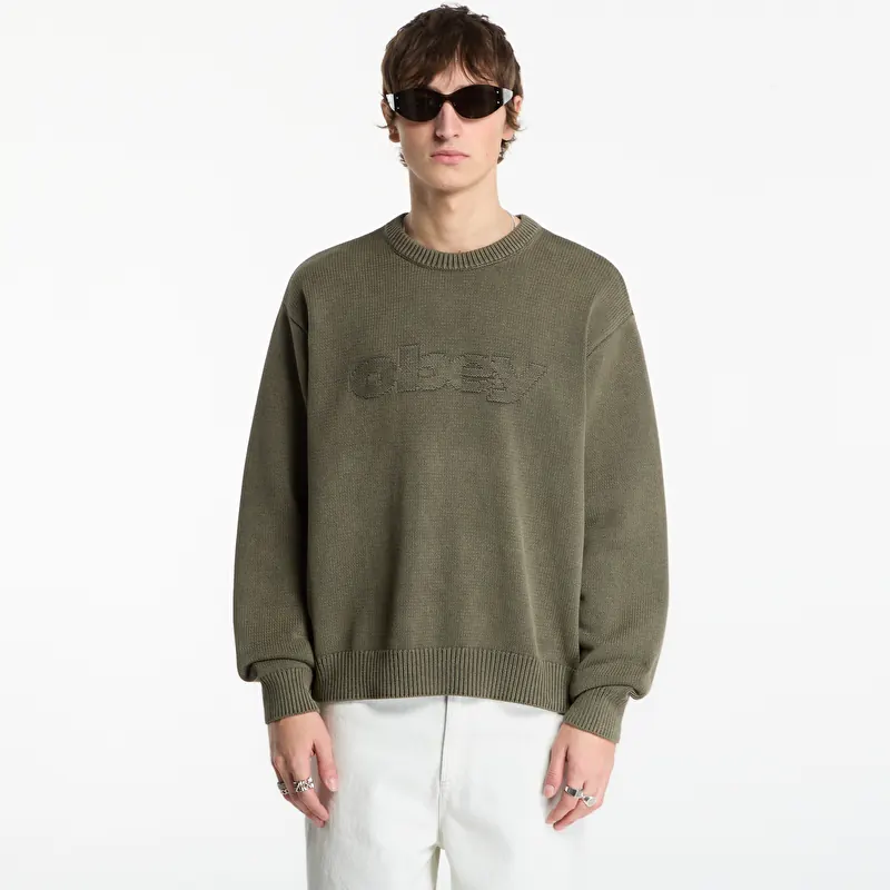 Obey Fade Wash Speed Logo Sweater Chimera Faded Wash