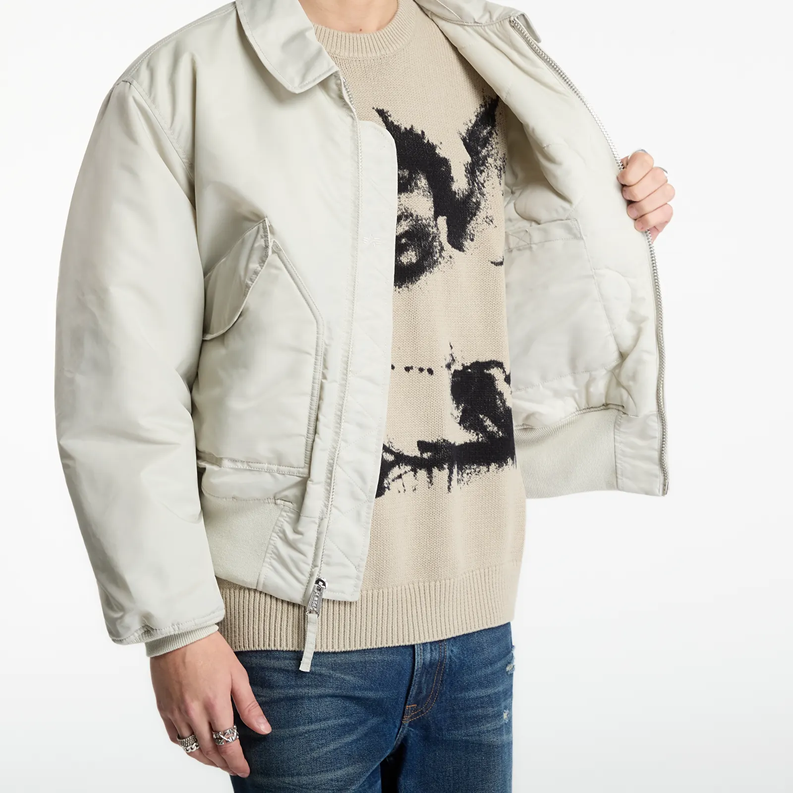 Ανδρικά bomber τζάκετ Alpha Industries CWU-45 Heritage Stone