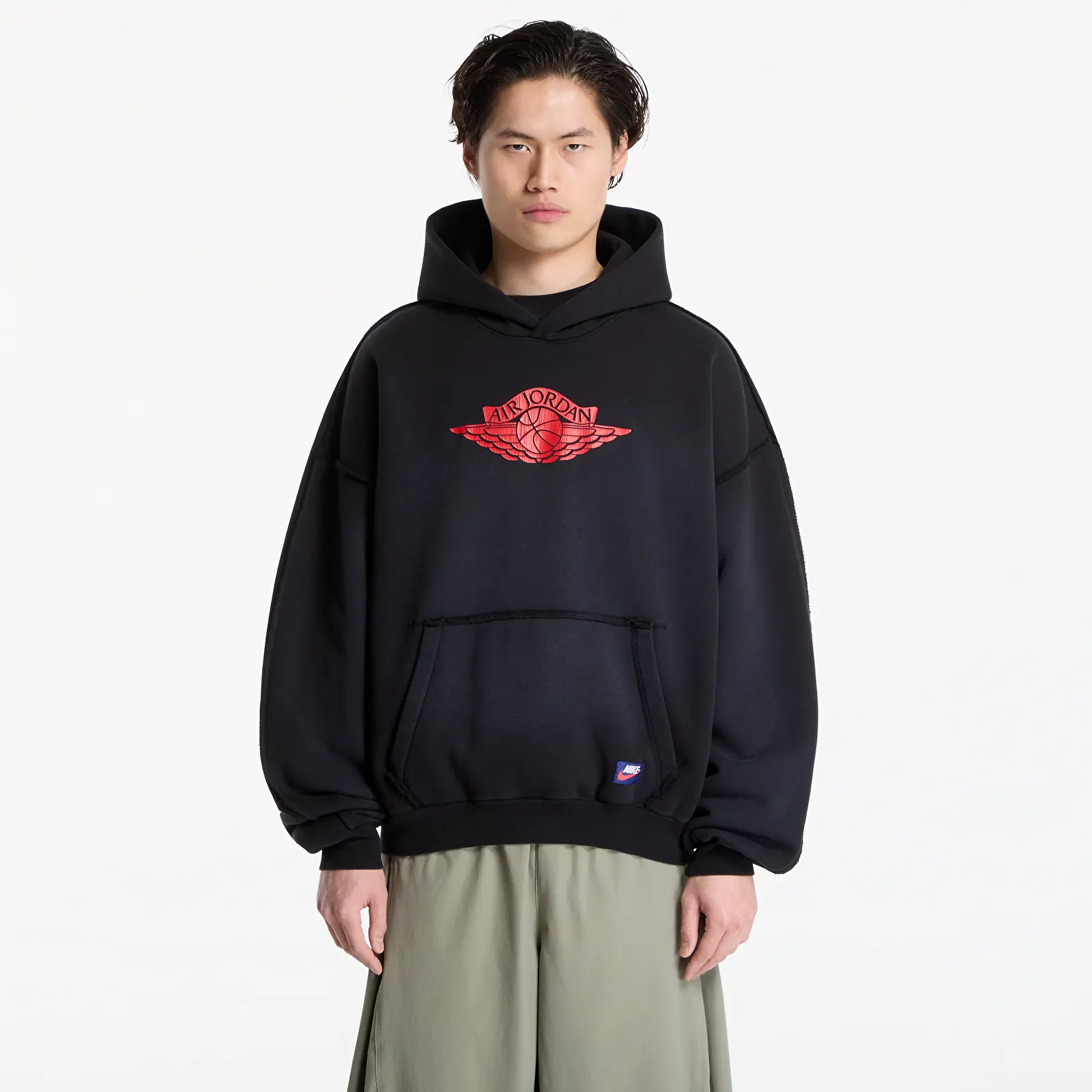 Sweats à capuche homme Jordan Flight Wings Men's Fleece Pullover Hoodie Black/ University Red