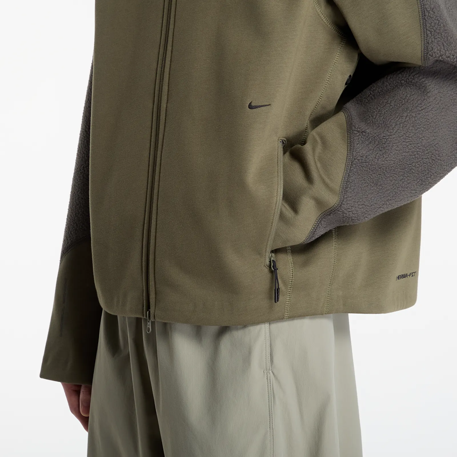 Hoodies voor heren Nike Tech Boreas Therma-FIT Full-Zip Hoodie Medium Olive/ Newsprint/ Black