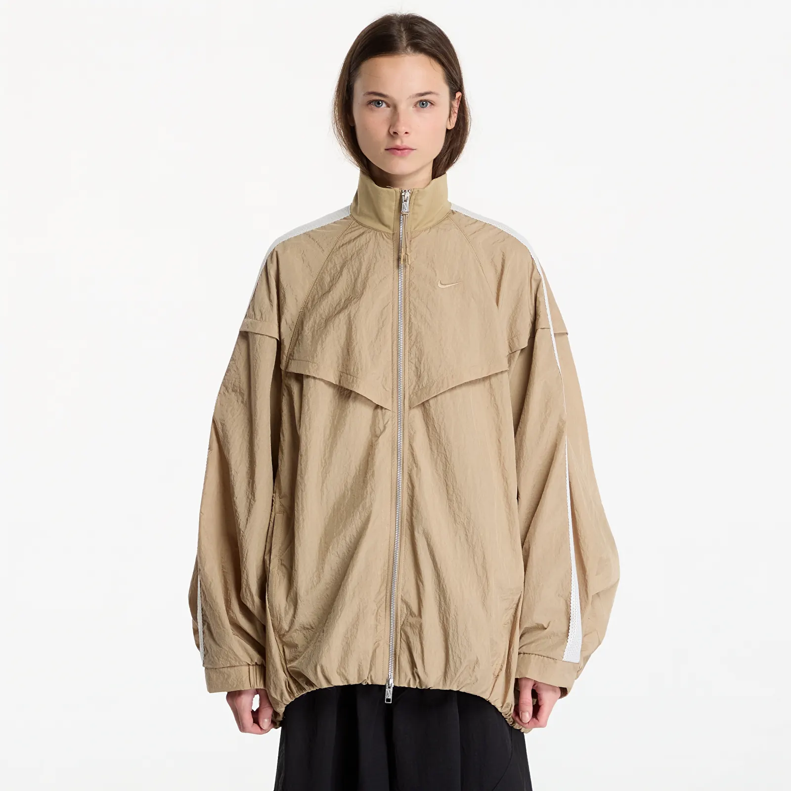 Damesjassen Nike Sportswear Women's Oversized Balloon Track Jacket Parachute Beige/ Sail/ Parachute Beige